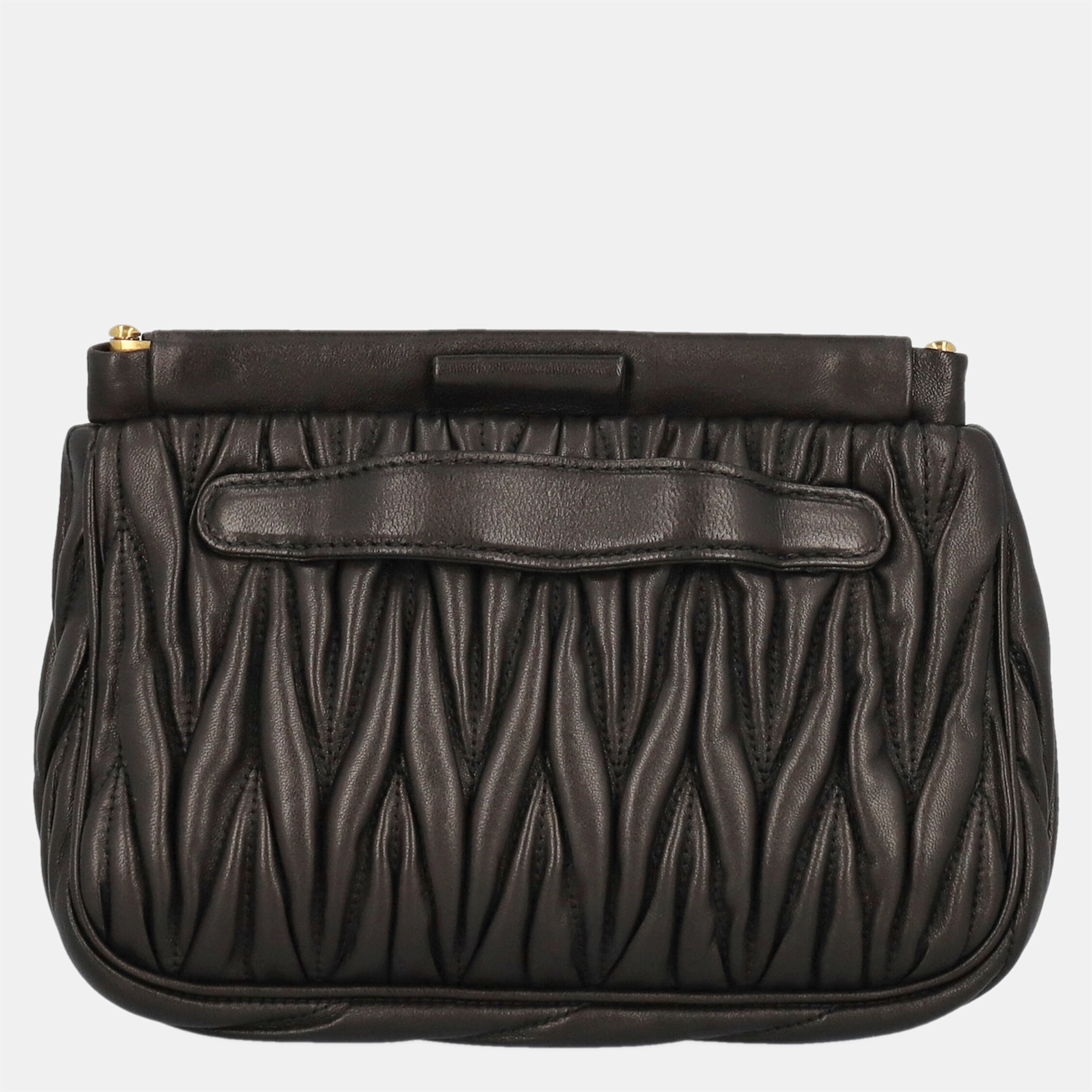 Miu Miu  Women's Leather Clutch Bag - Black - One Size