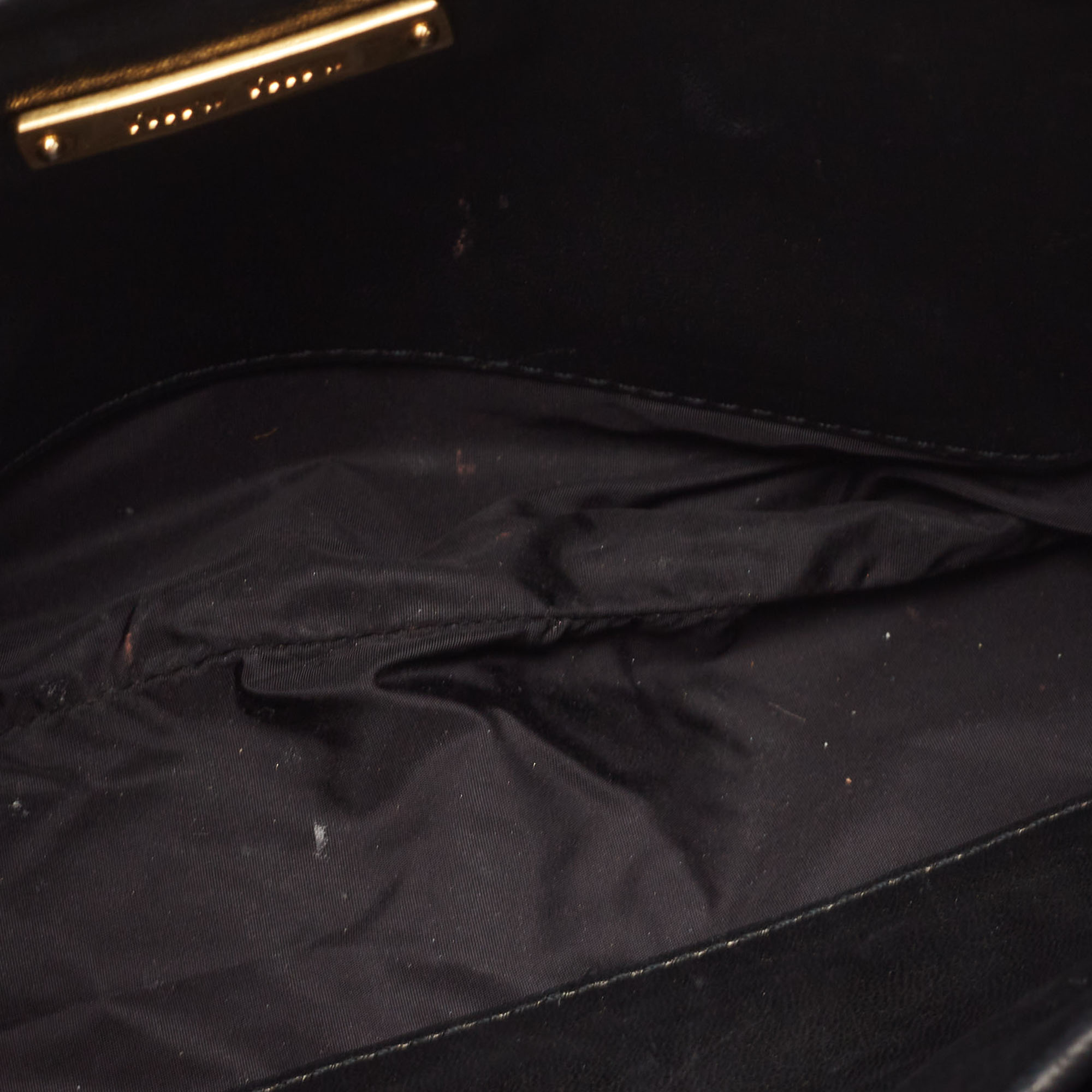 Miu Miu Black Leather Studded Frame Crossbody Bag