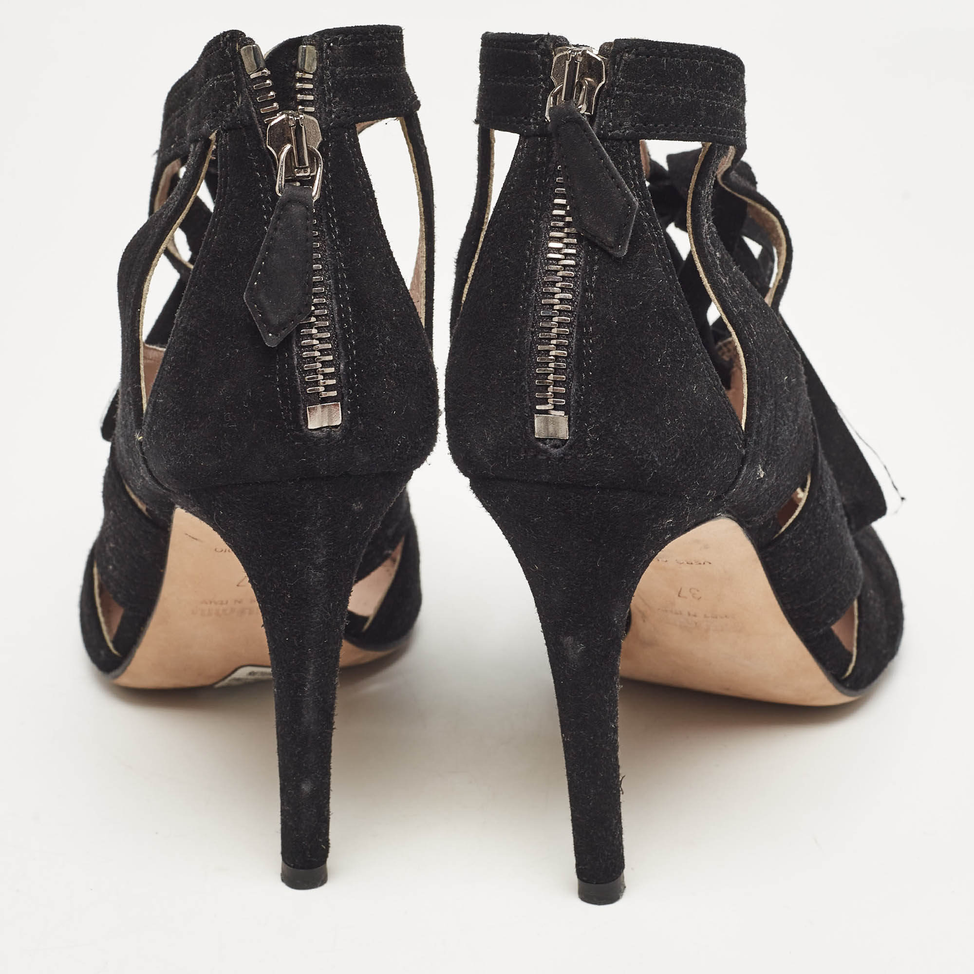 Miu Miu Black Suede Cut Out Pumps Size 37