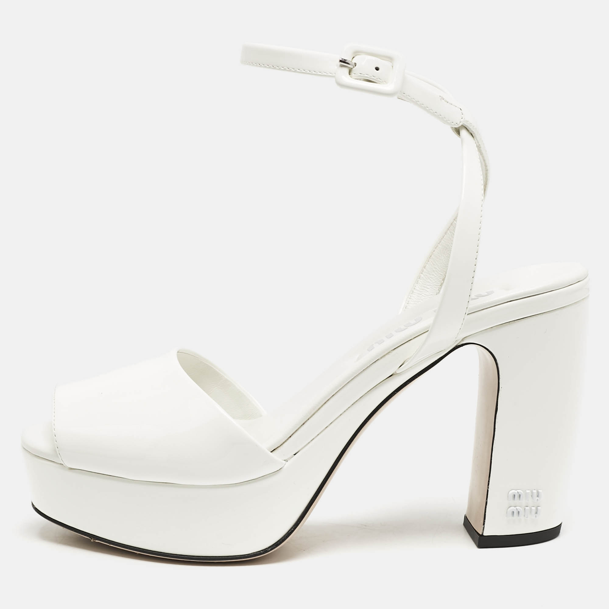Miu Miu White Patent Leather Platform Ankle Strap Sandals Size
Miu Miu White Patent Leather Platform Ankle Strap Sandals Size
