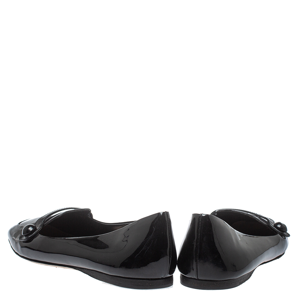 Miu Miu Black Patent Leather  Slip On Flats Size 36