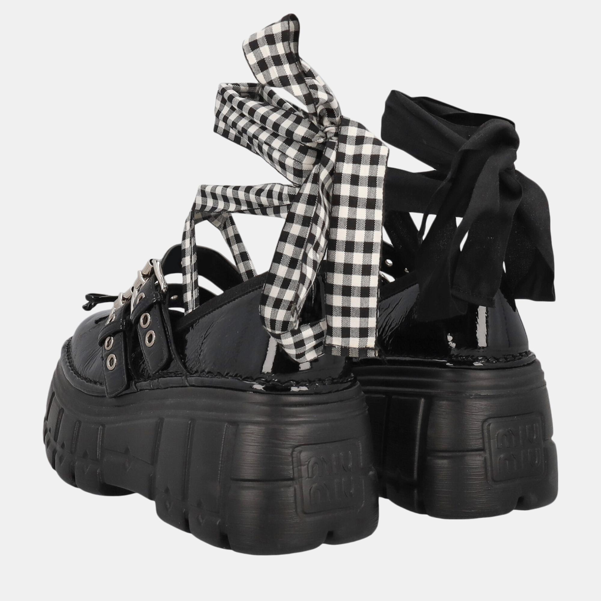 Miu Miu  Women's Leather Loafers - Black - EU 36