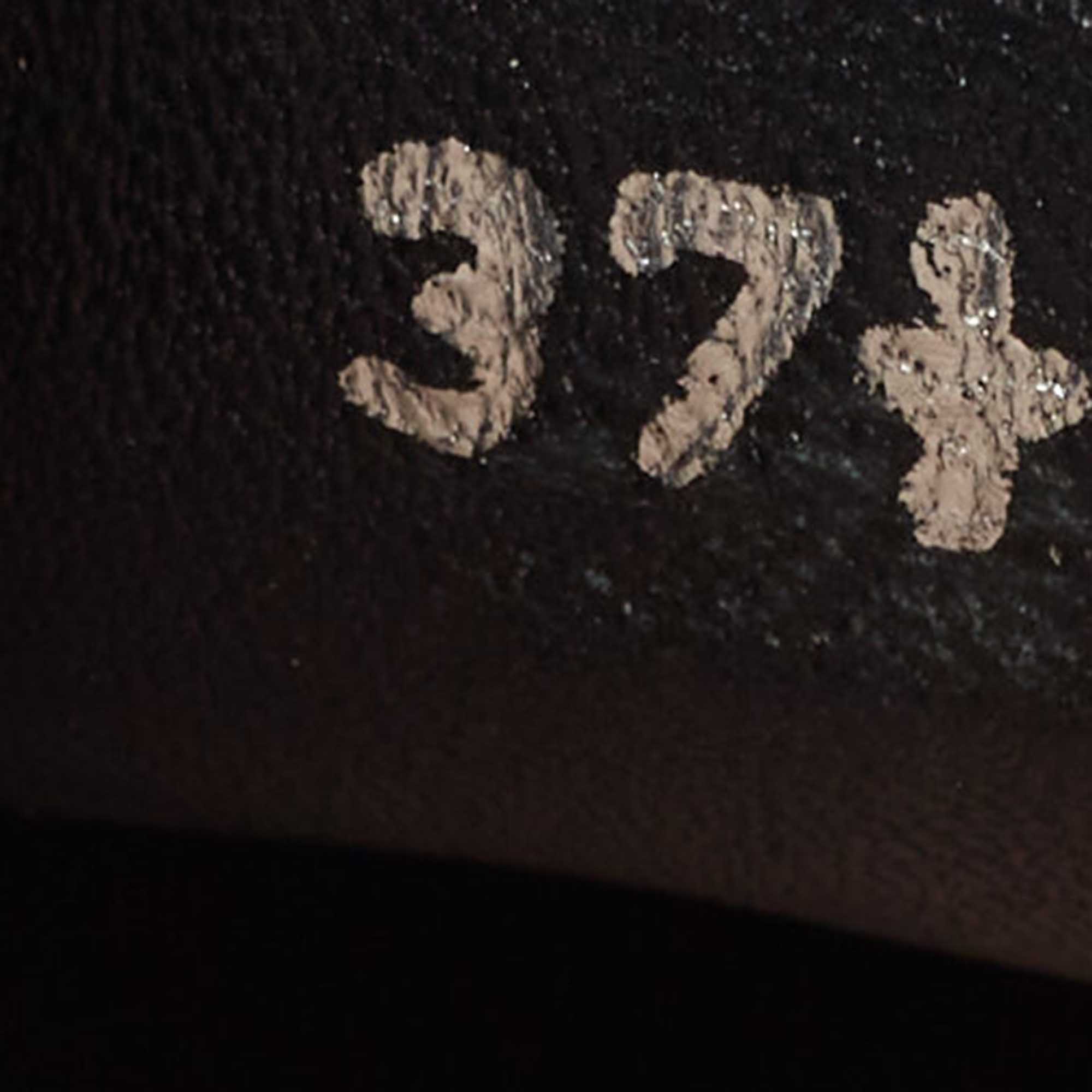Miu Miu Black Leather Metal Cap Toe Logo Flats Size 37.5