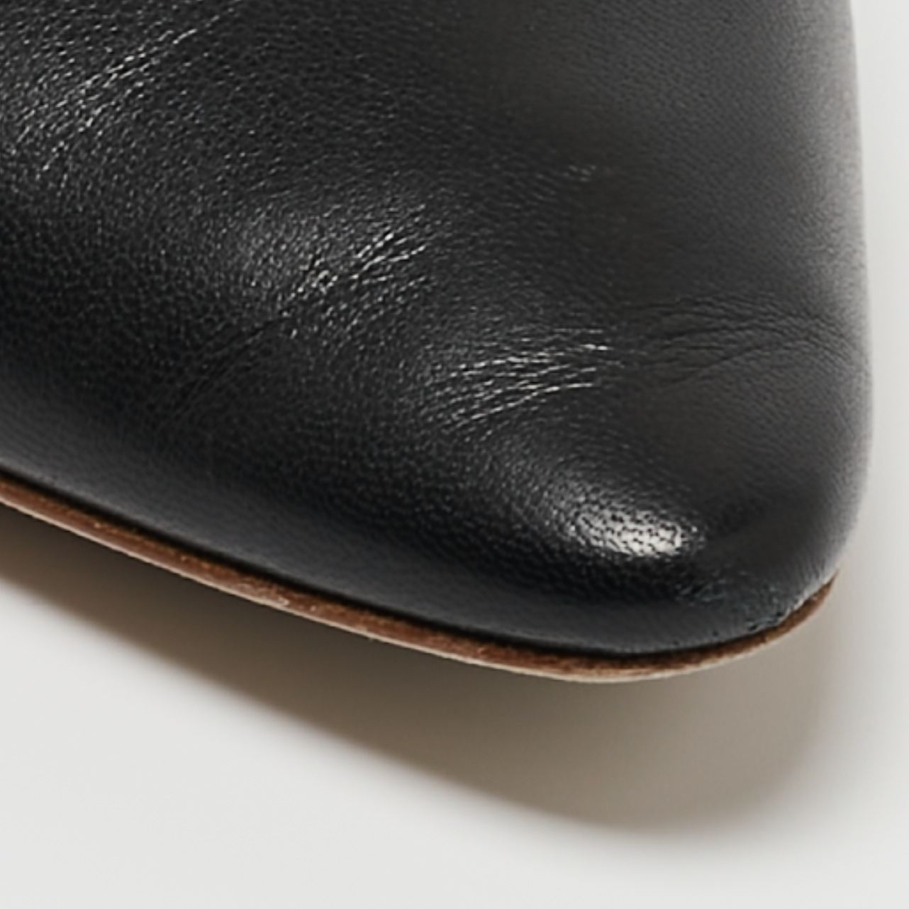 Miu Miu Black Leather Crystal Embellished Pointed Toe Ballet Flats Size 36