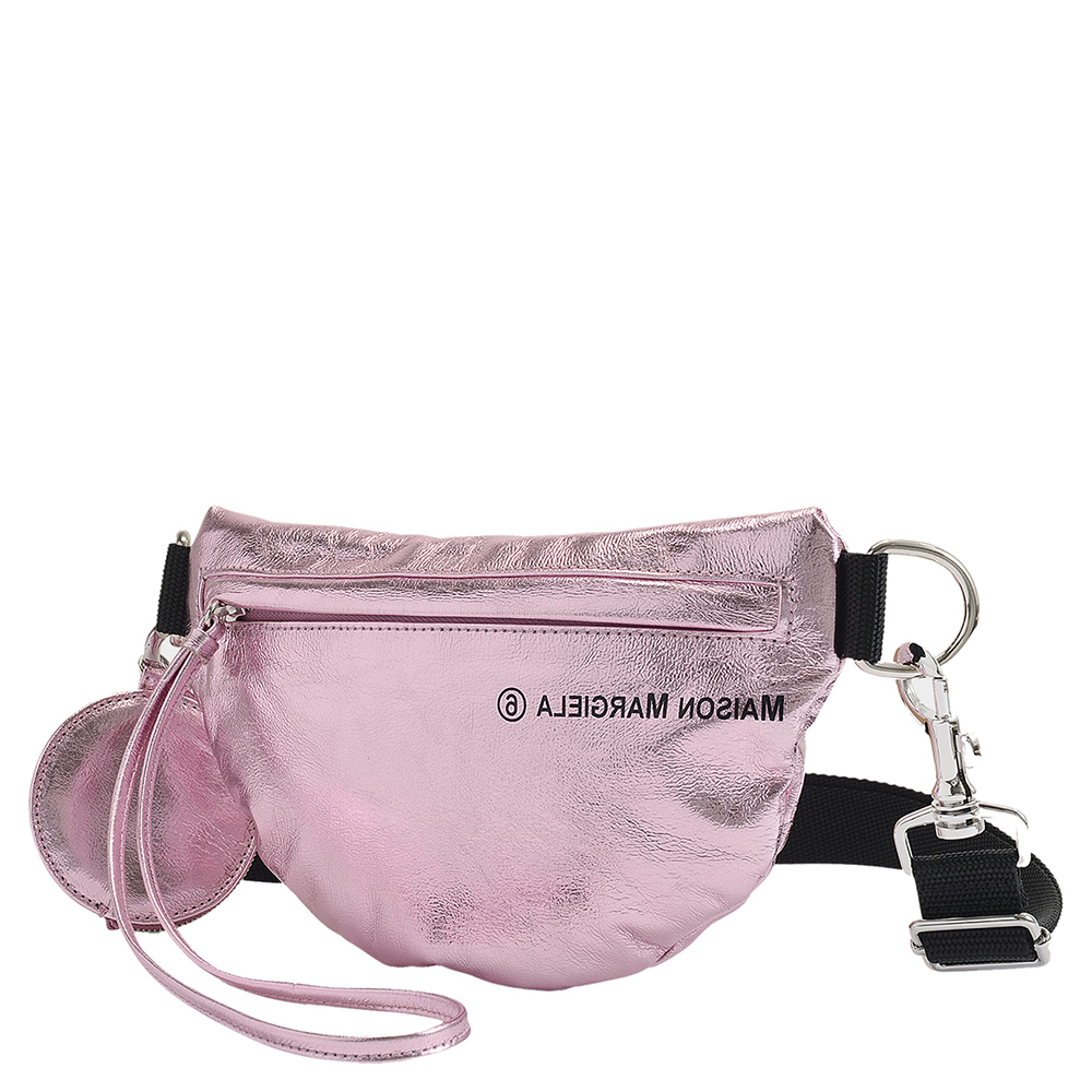

MM6 Maison Margiela Silver Pink Synthetic Leather Two-Compartment Bum Bag