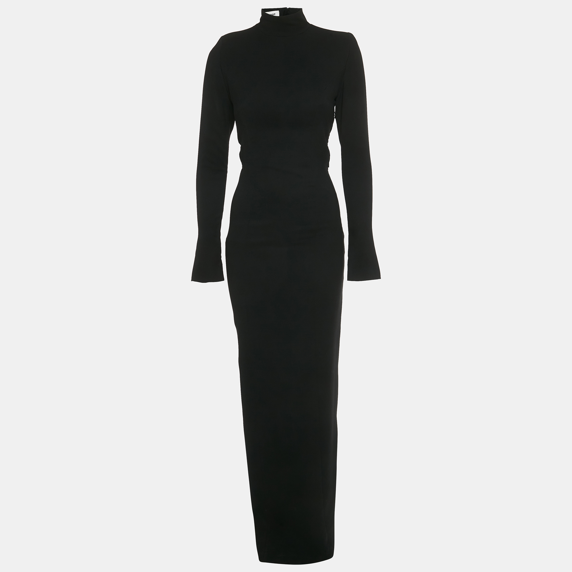 Mônot Black Crepe Open Back Maxi Dress S
Mônot Black Crepe Open Back Maxi Dress S