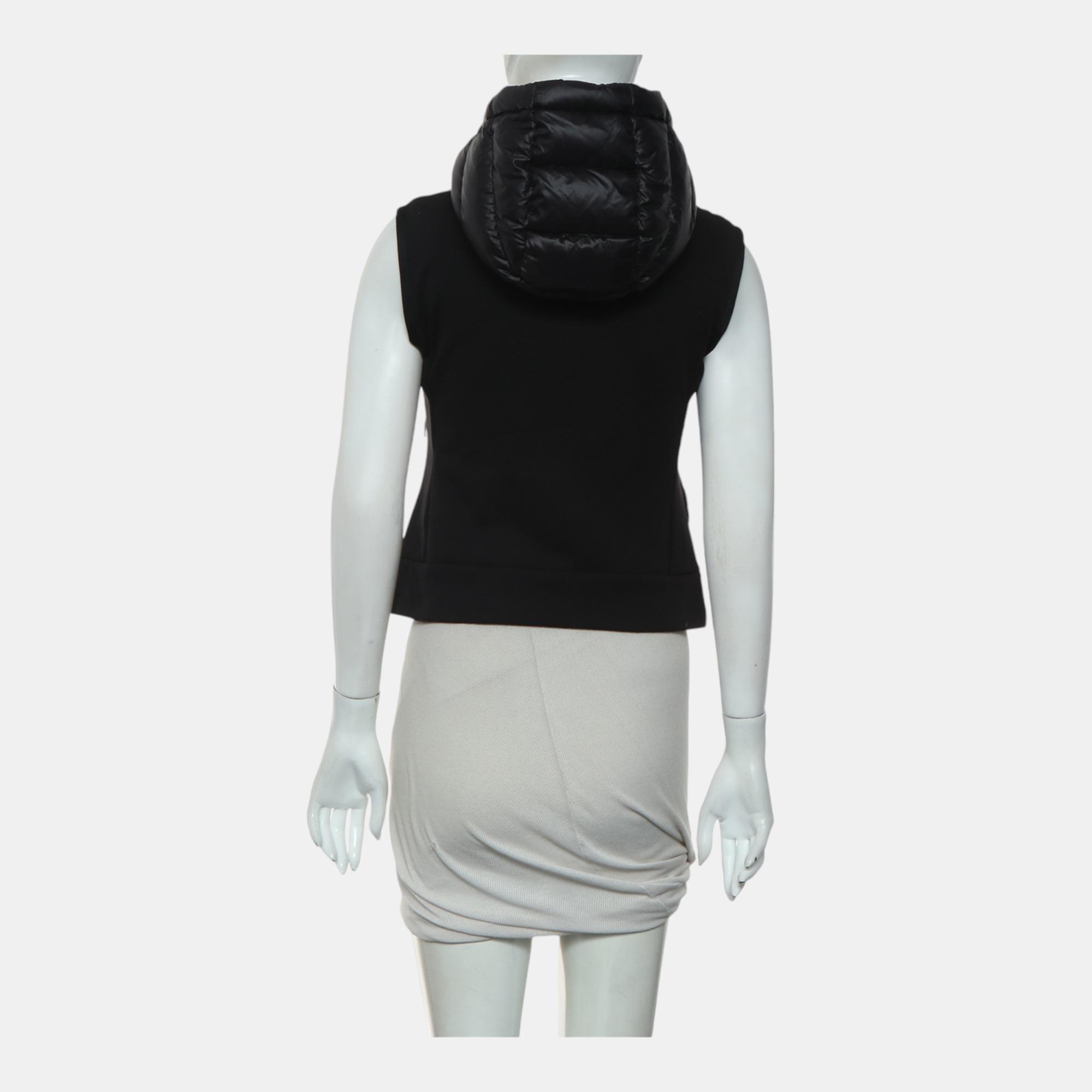 Moncler Black Hooded Puffer Vest XS