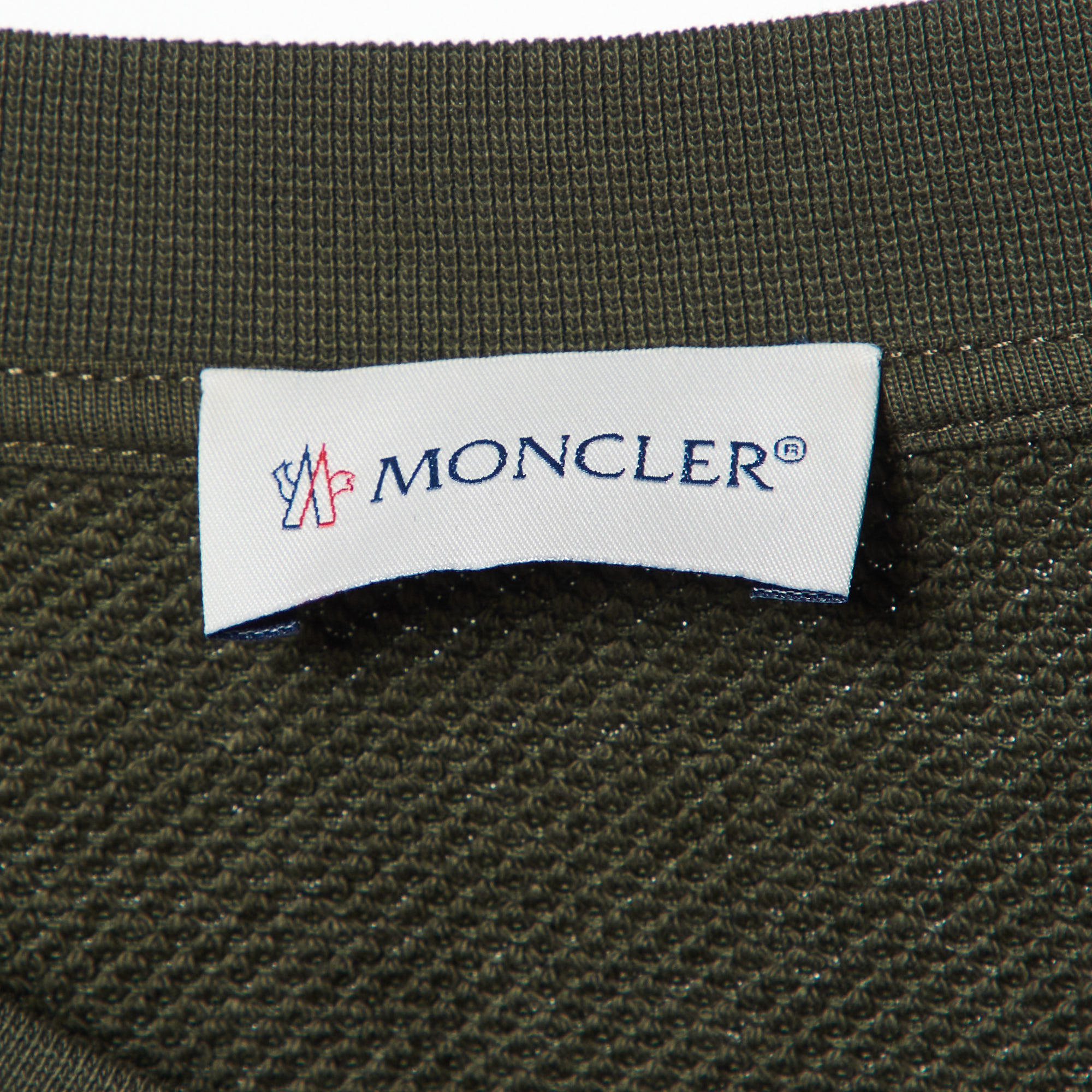 Moncler Green Logo Print Cotton Knit Sweatshirt L