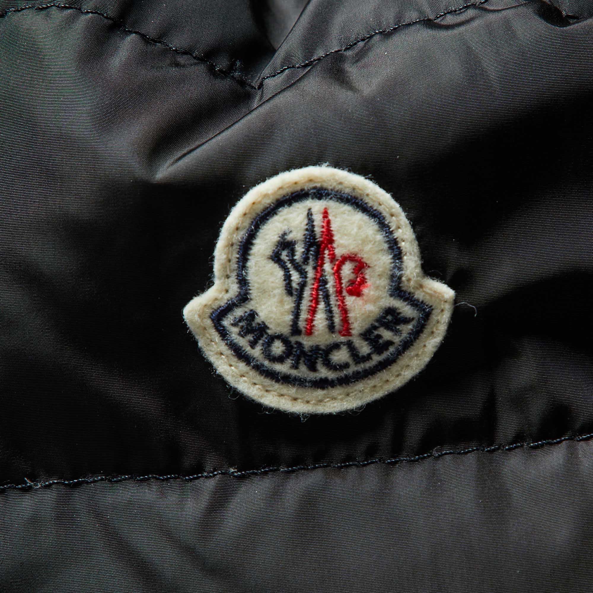 Moncler Black Nylon Detachable Hood Sanglier Giubbotto Down Jacket XS