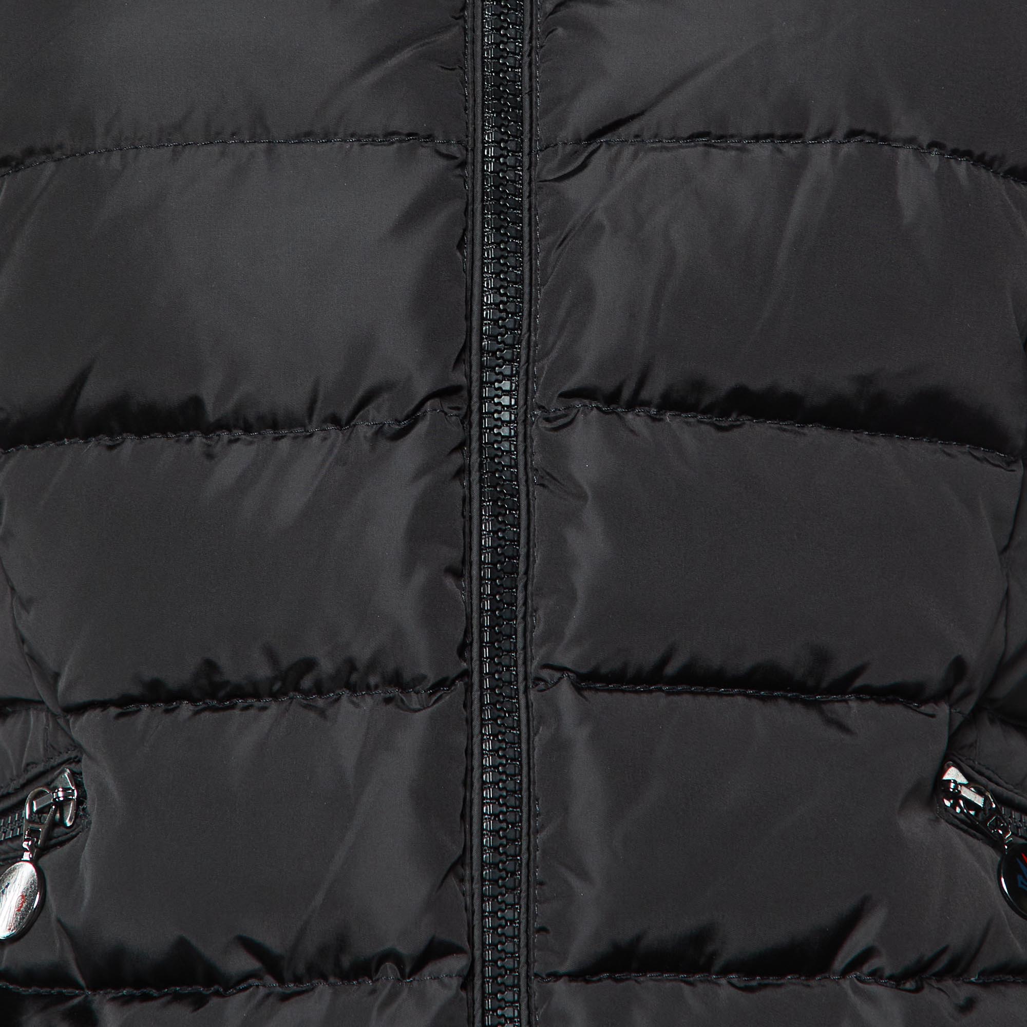 Moncler Black Nylon Detachable Hood Sanglier Giubbotto Down Jacket XS