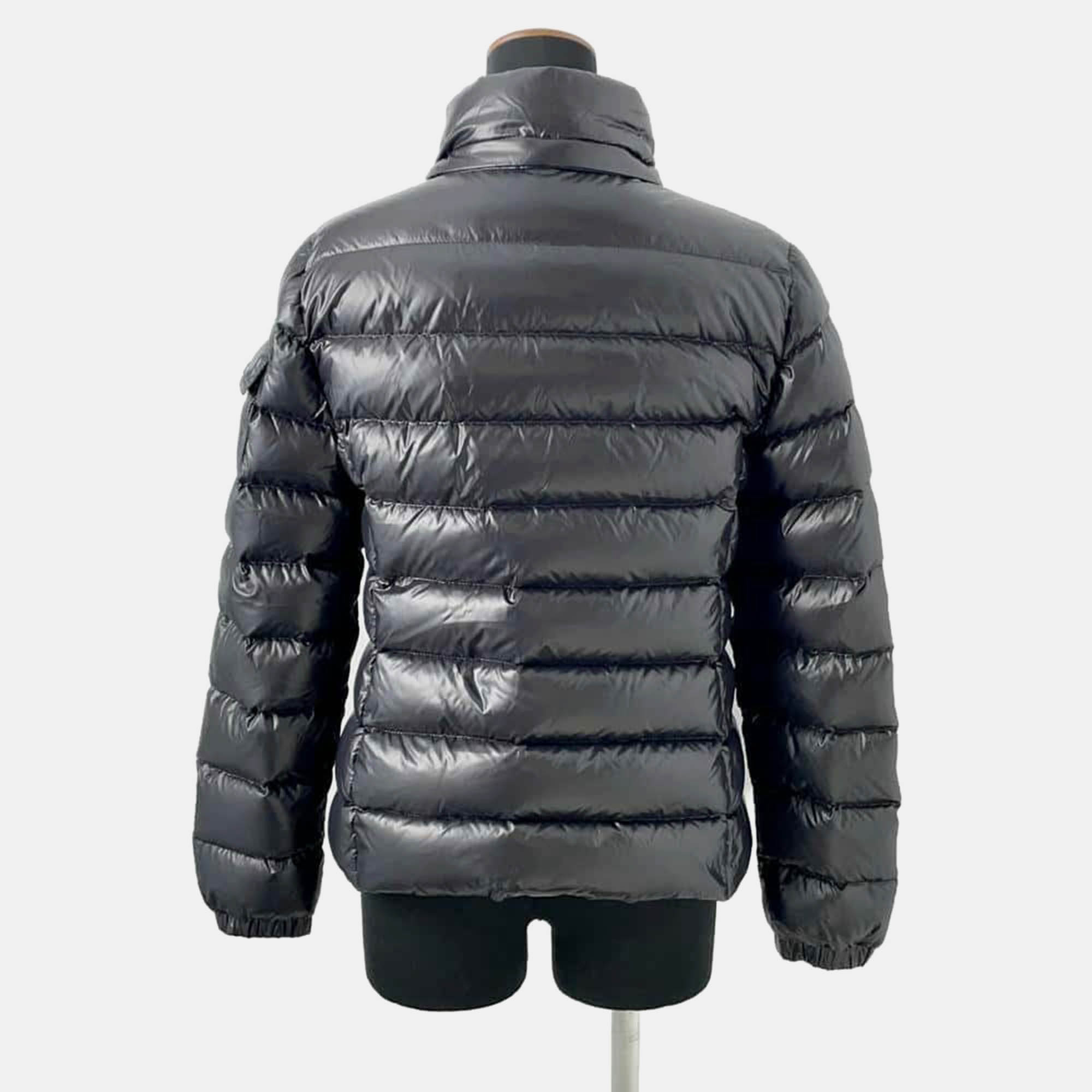 Moncler Black Nylon Zip-up Down Jacket Size 1