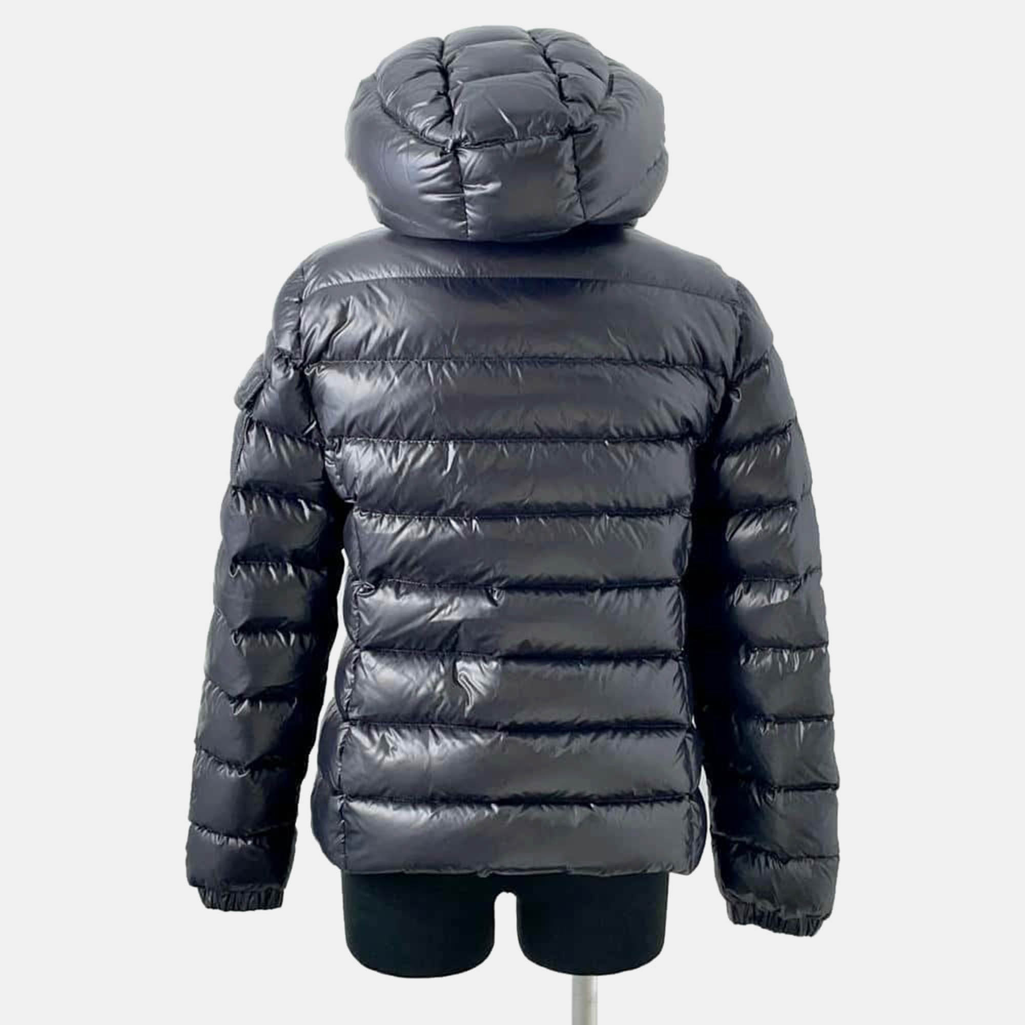 Moncler Black Nylon Zip-up Down Jacket Size 1