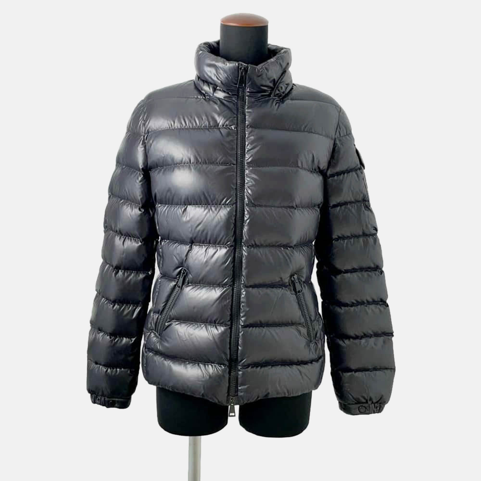 Moncler Black Nylon Zip-up Down Jacket Size 1