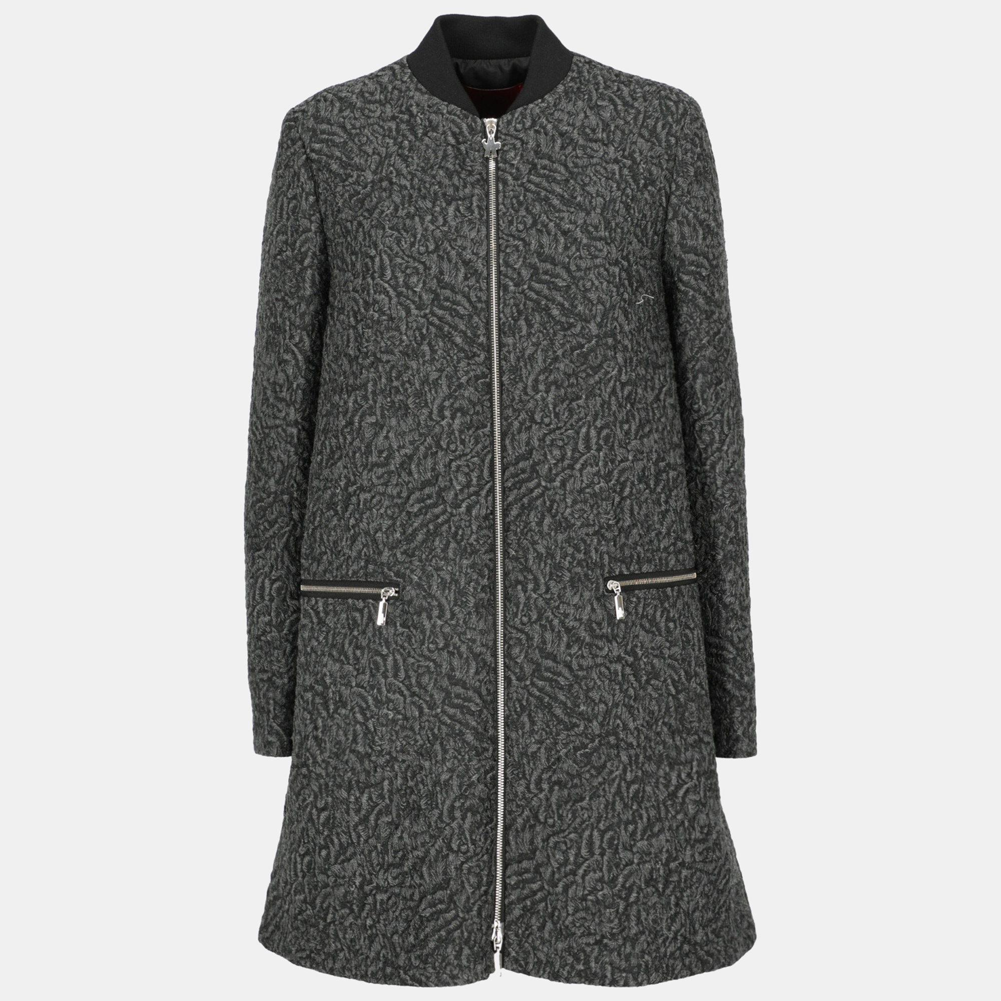 Moncler  Women's Wool Single Breasted Coat - Anthracite - M