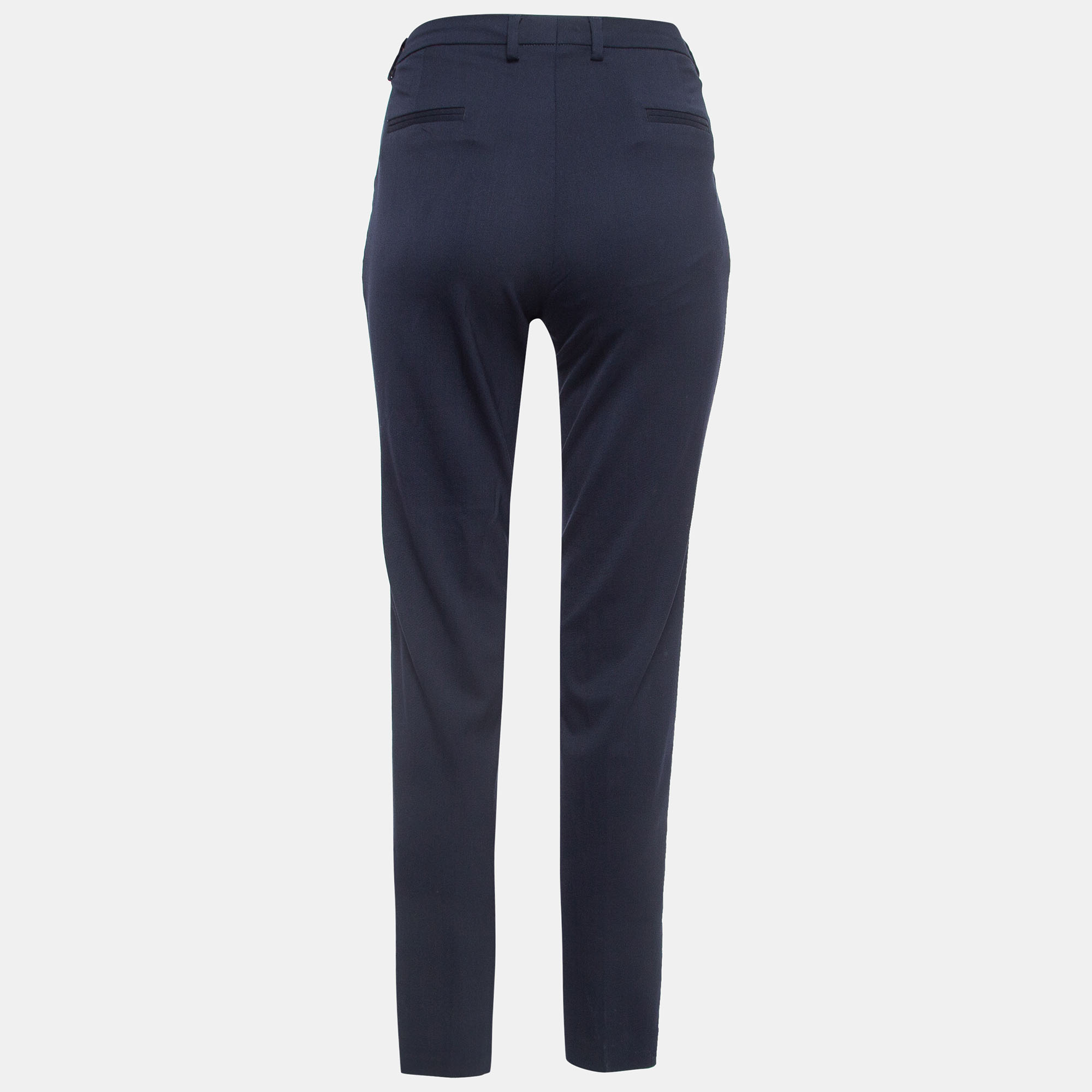 Moncler Navy Blue Wool Blend Formal Trousers M