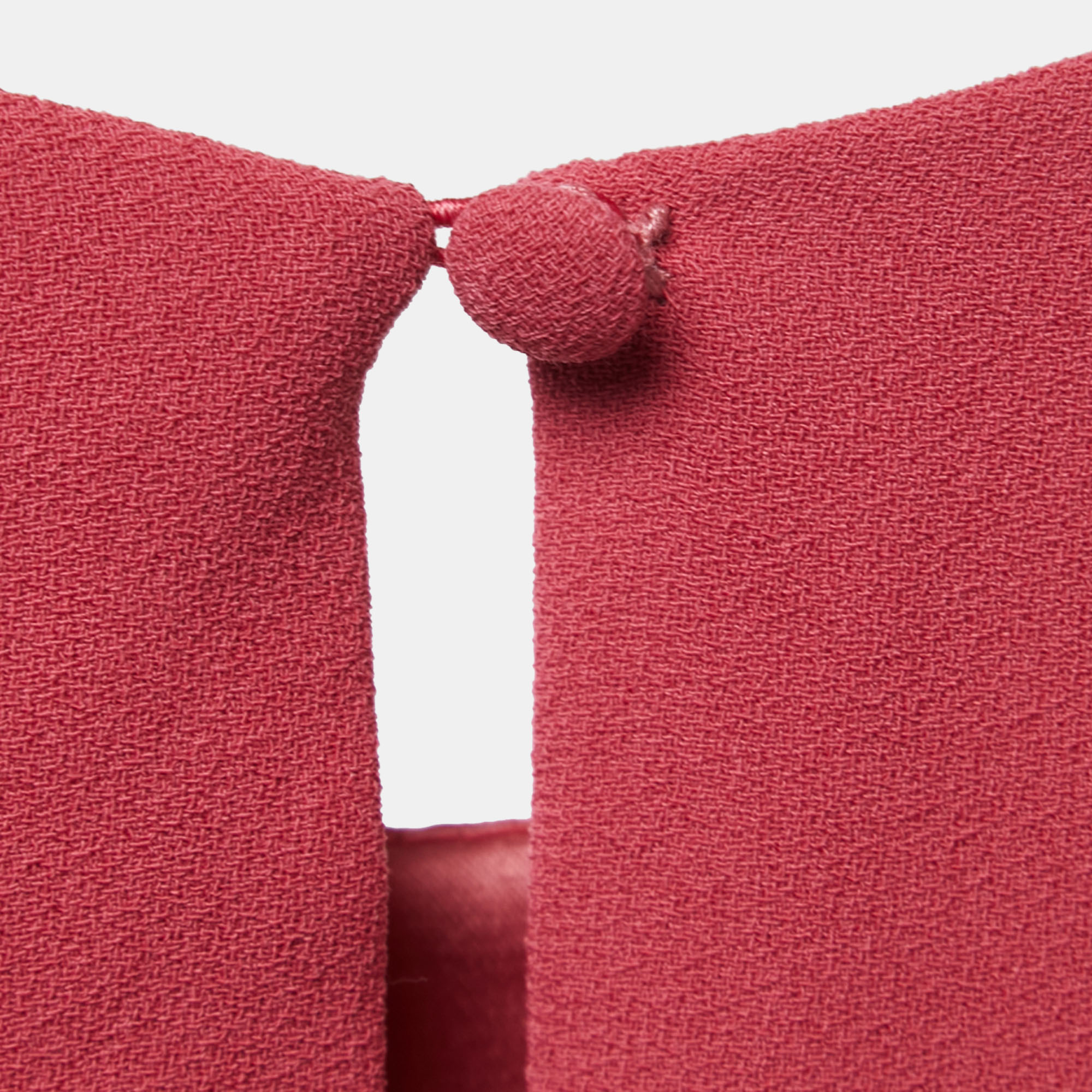 Monique Lhuillier Dusty Pink Crepe Ruffled Sleeveless Asymmetrical Maxi Dress L