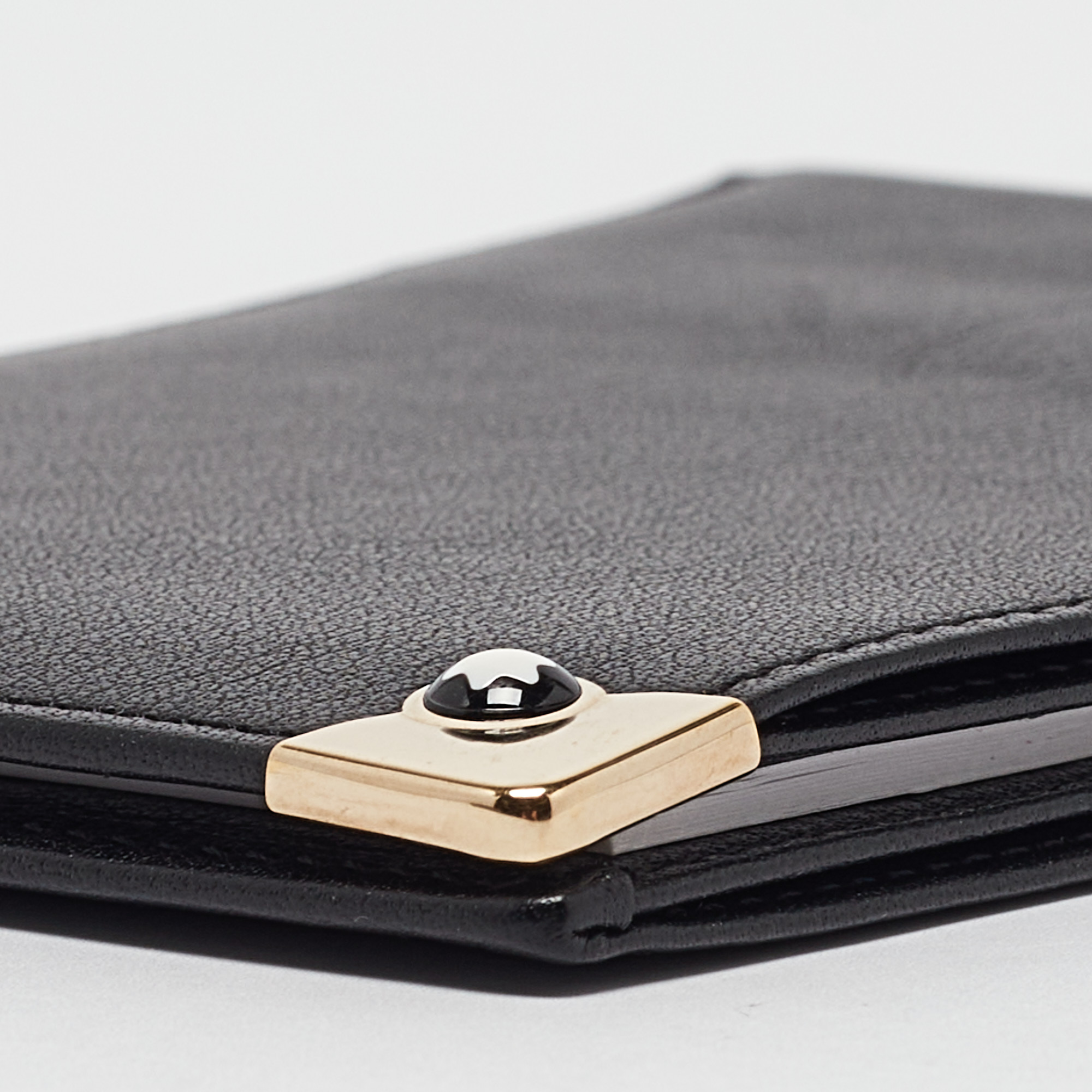 Montblanc Black Leather Meisterstuck Mini Bifold Agenda Cover