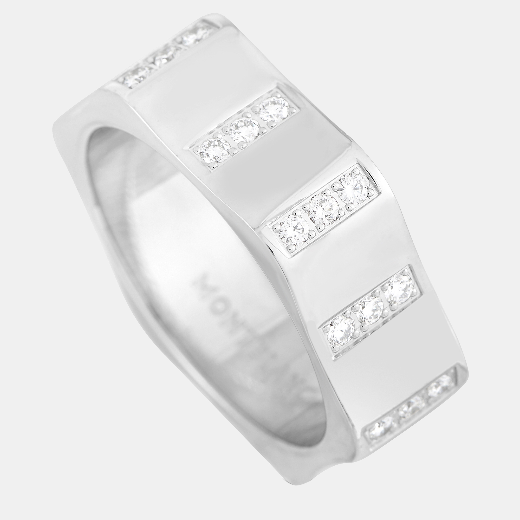 Montblanc 18k white gold 0.60 ct diamond band ring
