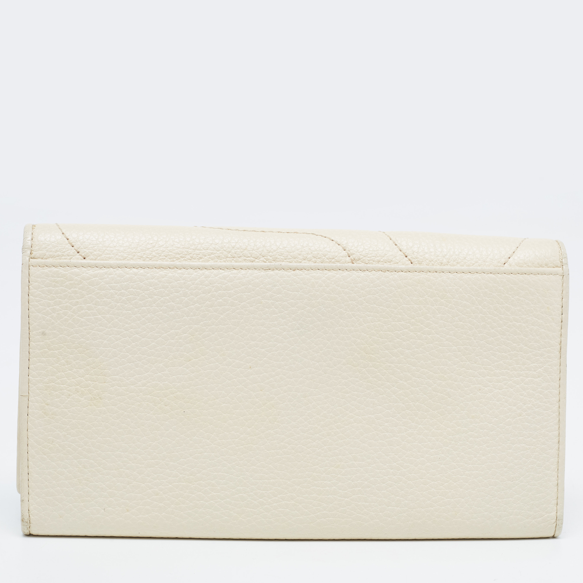 Montblanc Off White Leather Starisma Flap Continental Wallet