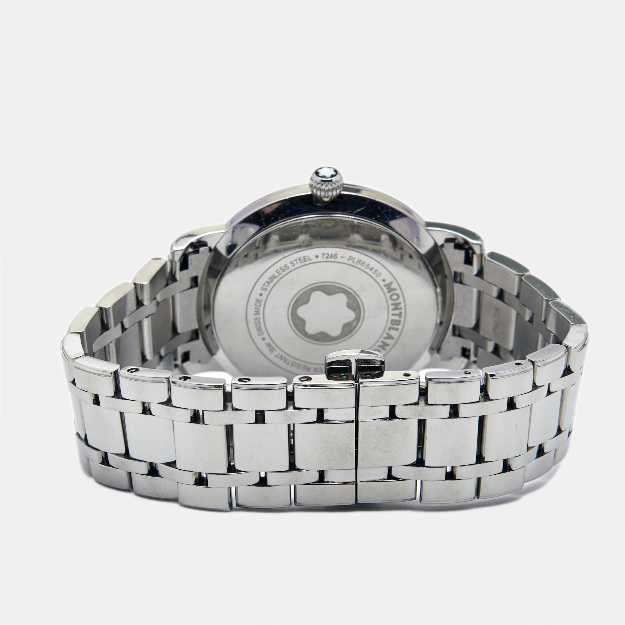 Montblanc White Mother Of Pearl Stainless Steel Star Classique 108764 Women's Wristwatch 34 Mm
