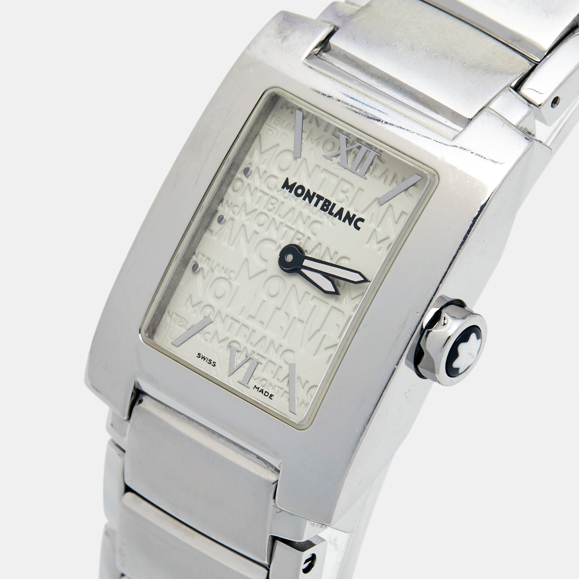 Montblanc White Stainless Steel Profile 7047 Women's Wristwatch 23 Mm