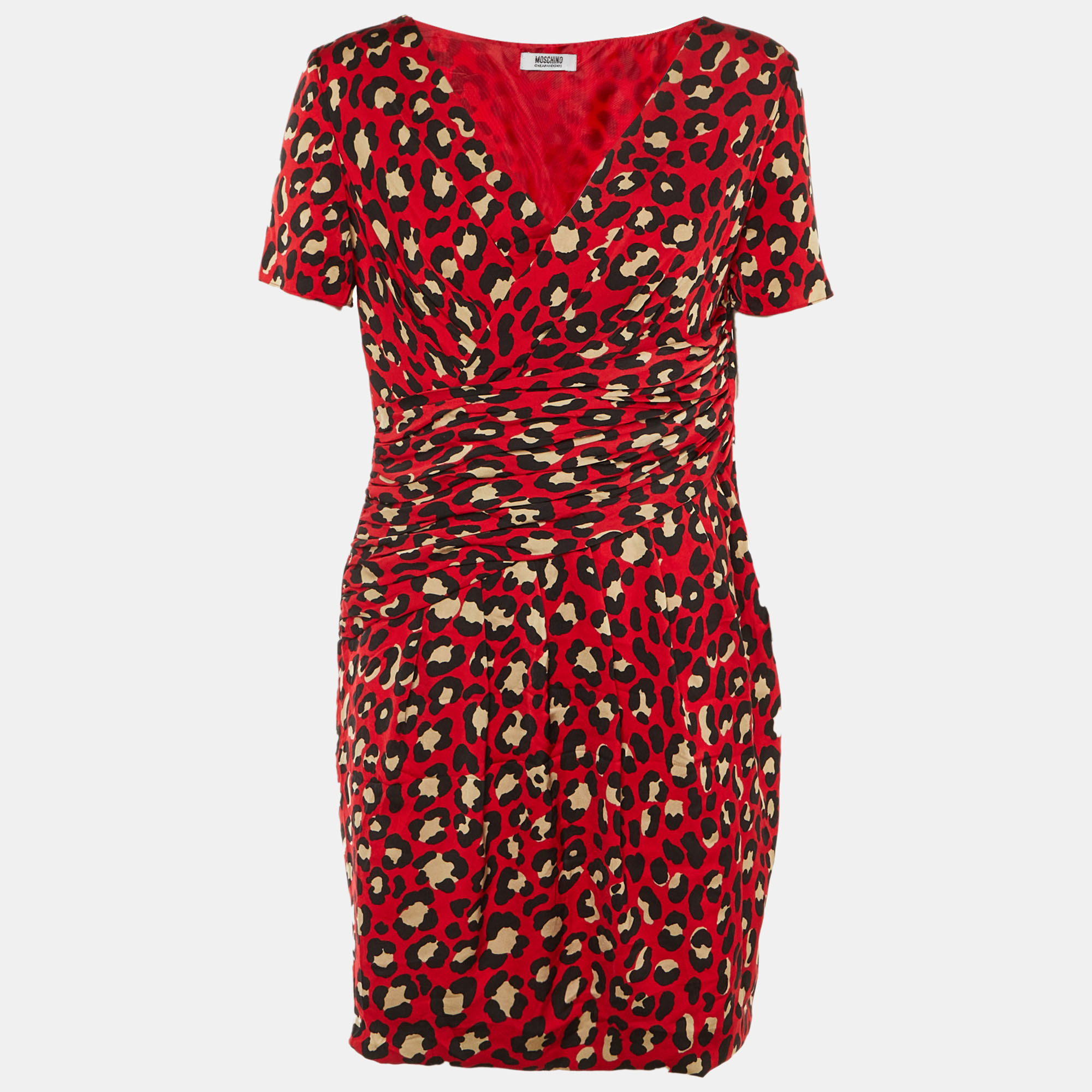 Moschino Cheap and Chic Red Animal Print Satin Mini Dress L
Moschino Cheap and Chic Red Animal Print Satin Mini Dress L