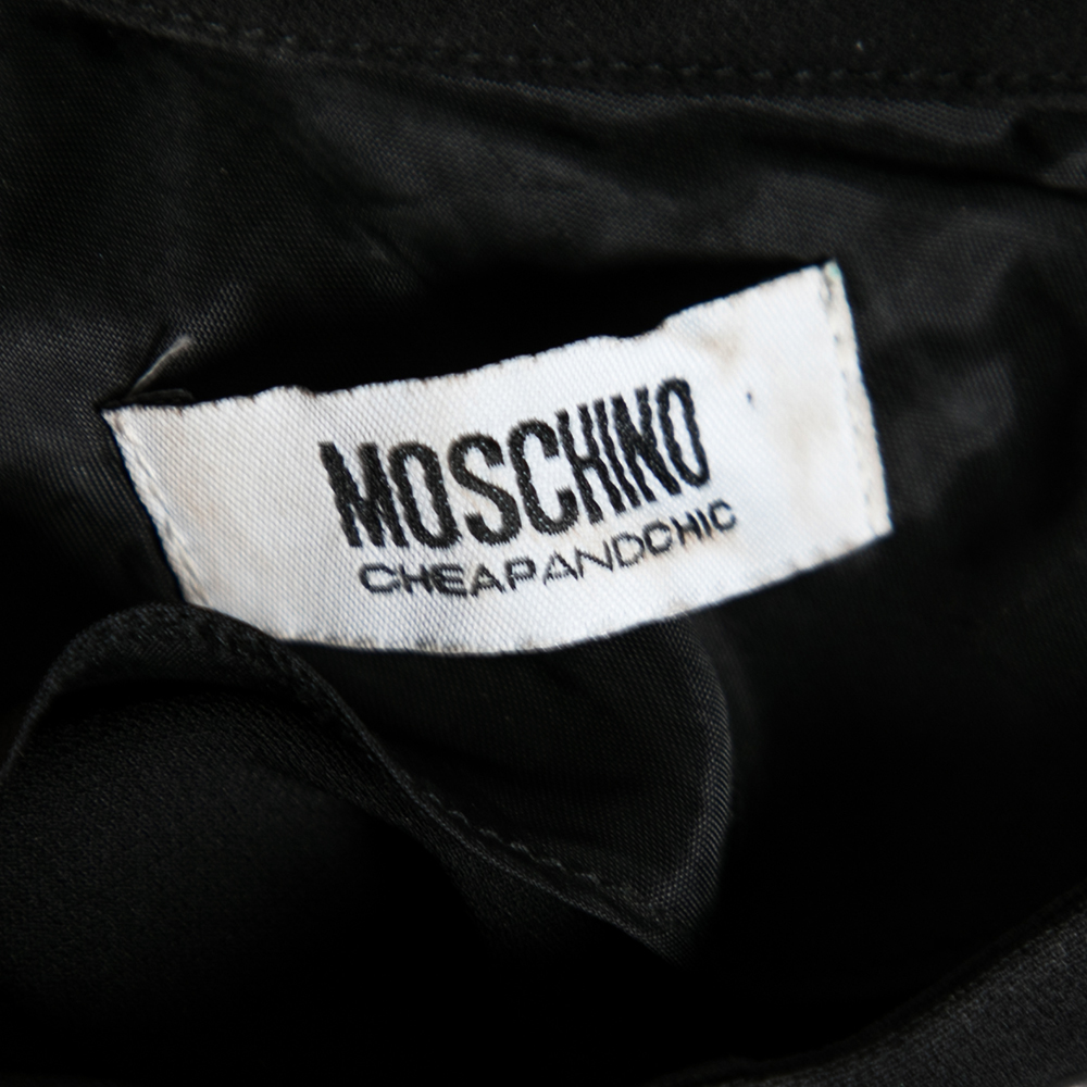 Moschino Cheap And Chic Black Crepe Studded Detail Sleeveless Top L