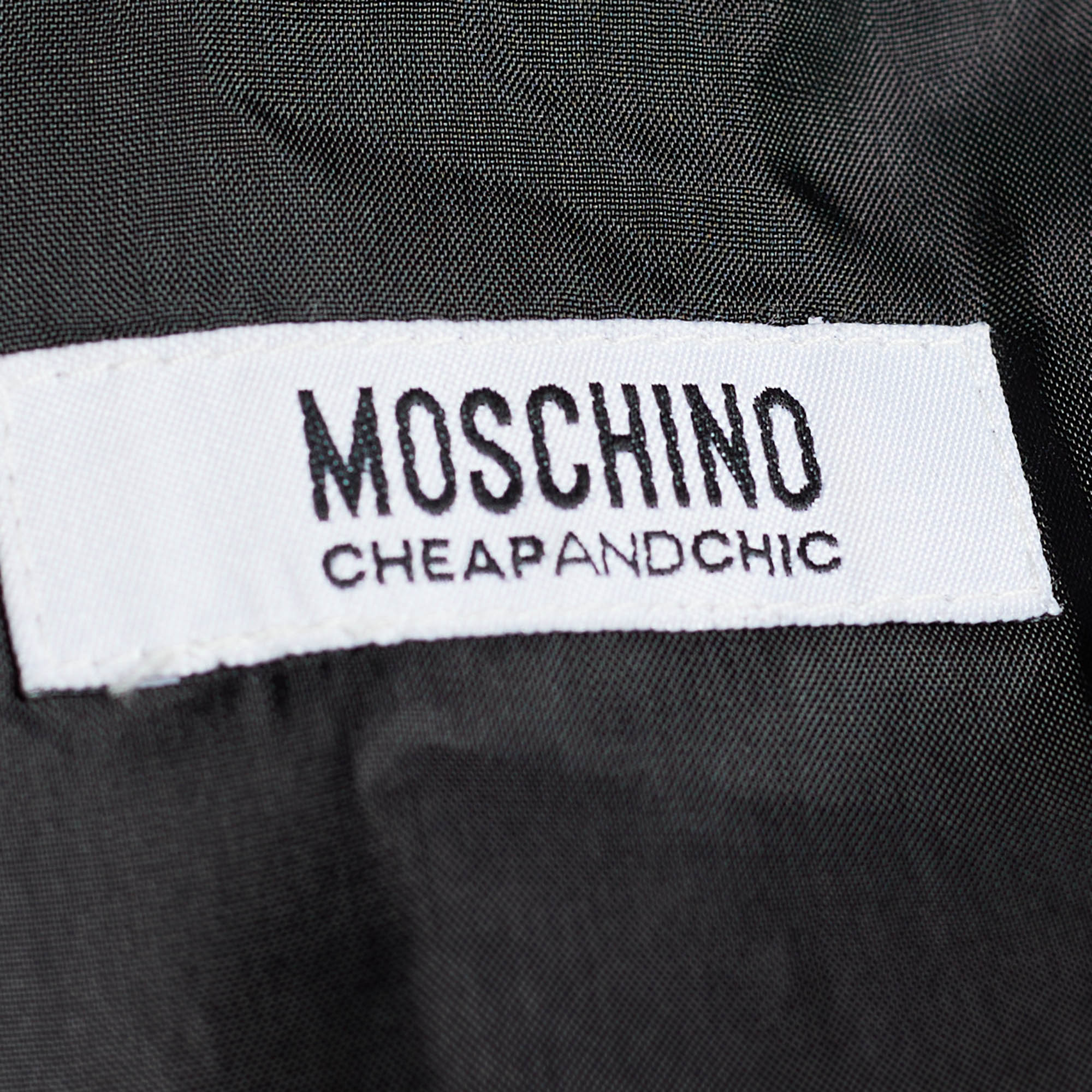 Moschino Cheap And Chic Burgundy Houndstooth Jacquard Sheath Dress M