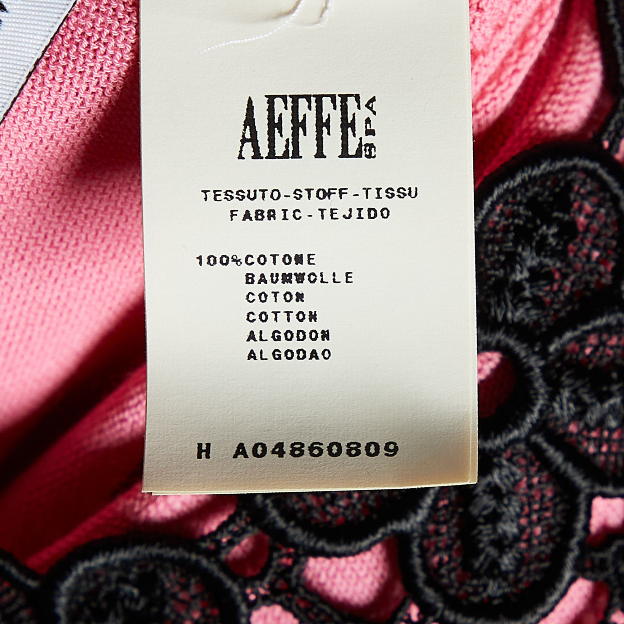Moschino Cheap And Chic Pink Cotton Knit Lace Trim Detail Mini Dress L