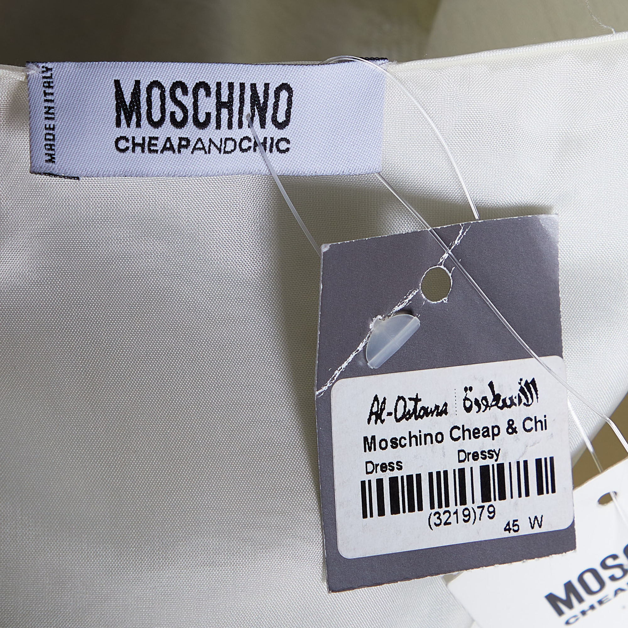 Moschino Cheap And Chic Cream Jacquard Floral Draped Sleeveless Mini Dress L