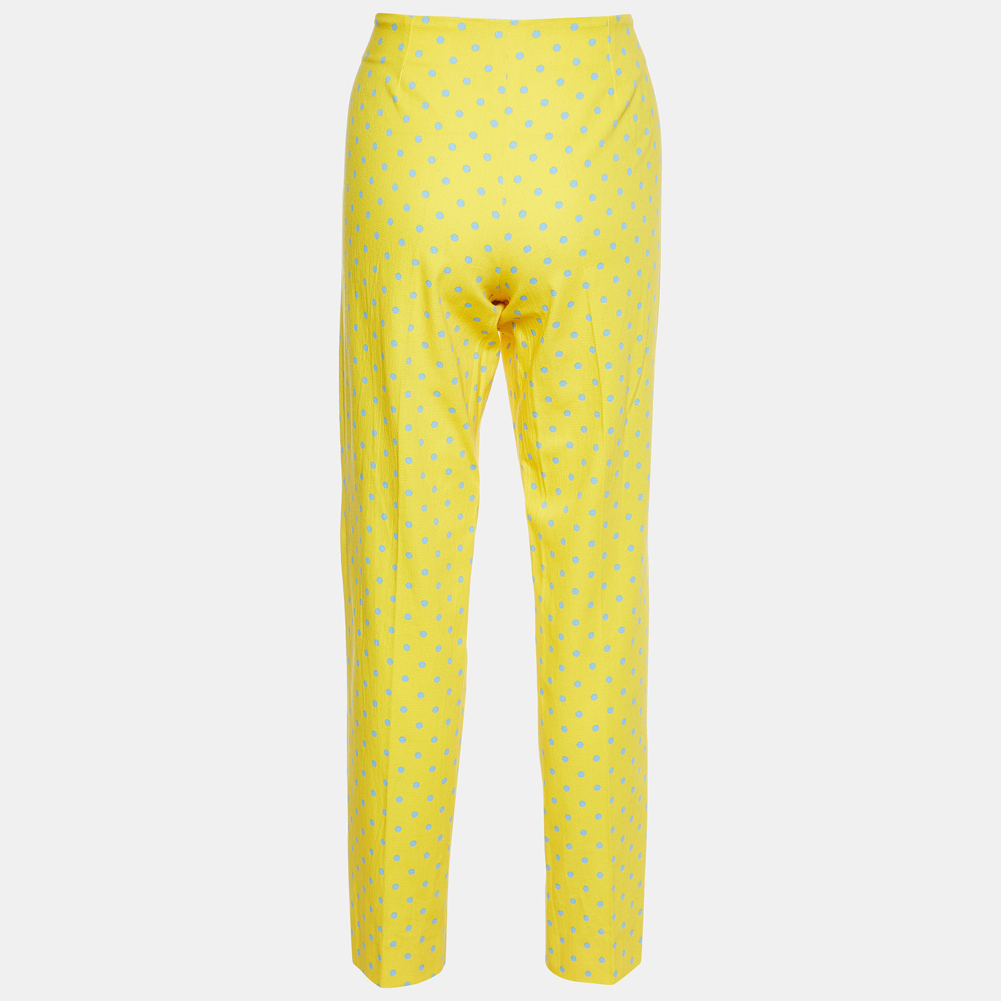 Moschino Cheap And Chic Yellow Polka Dot Printed Pants L