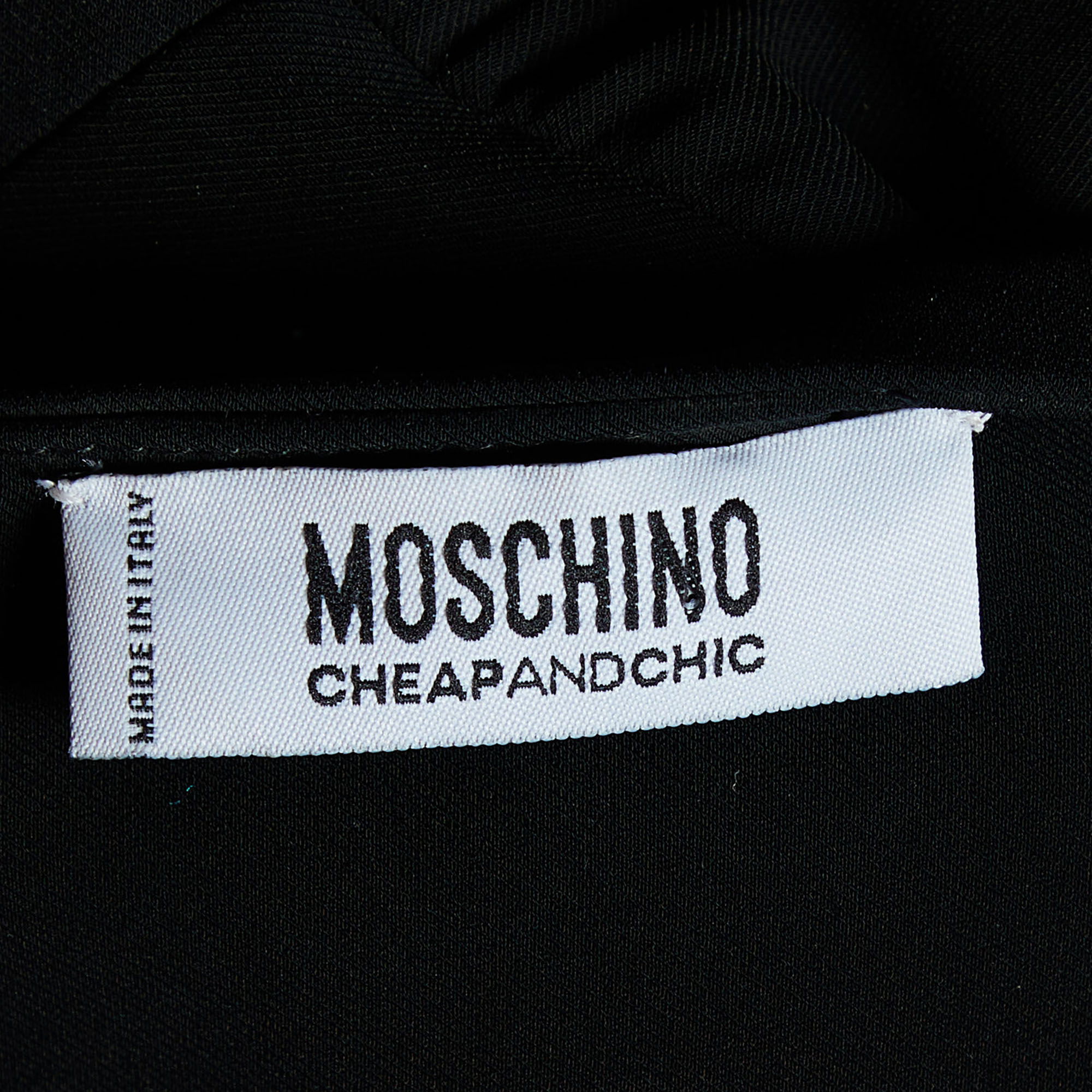 Moschino Cheap And Chic Black Crepe & Cotton Knit Blazer Style Mini Dress L