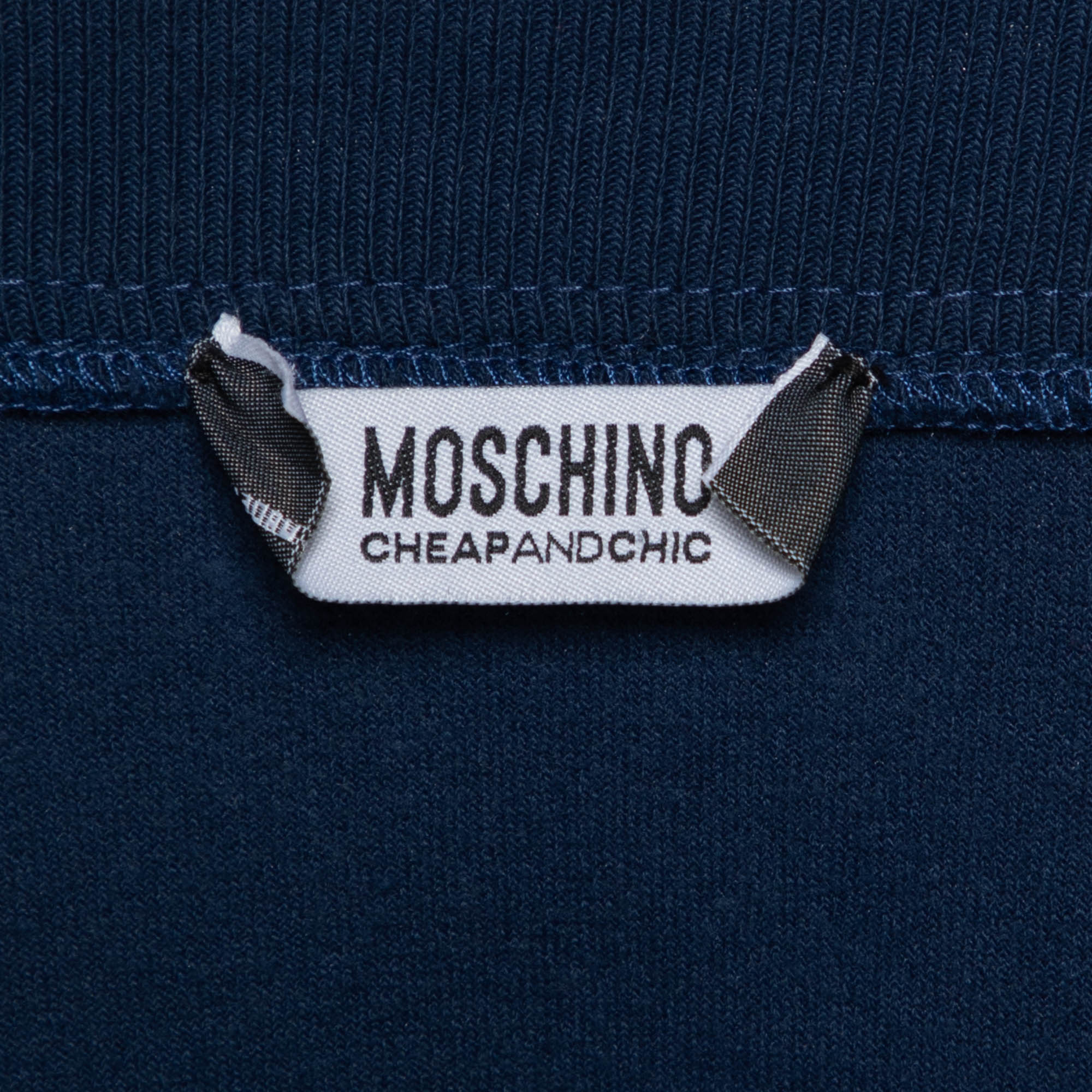 Moschino Cheap And Chic Navy Blue Velvet Zip Front Jacket M