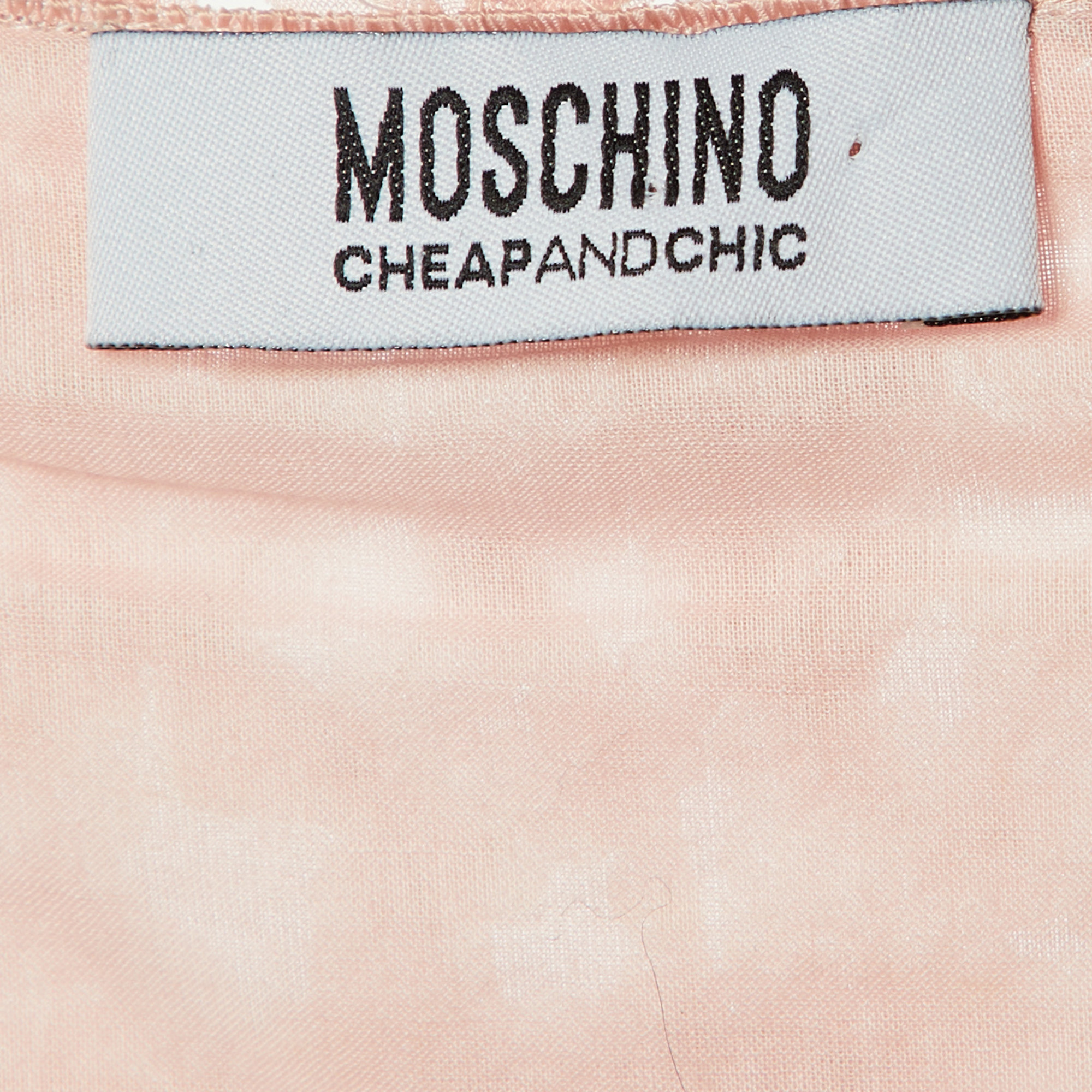 Moschino Cheap And Chic Pink Floral Applique Detail Shift Dress M