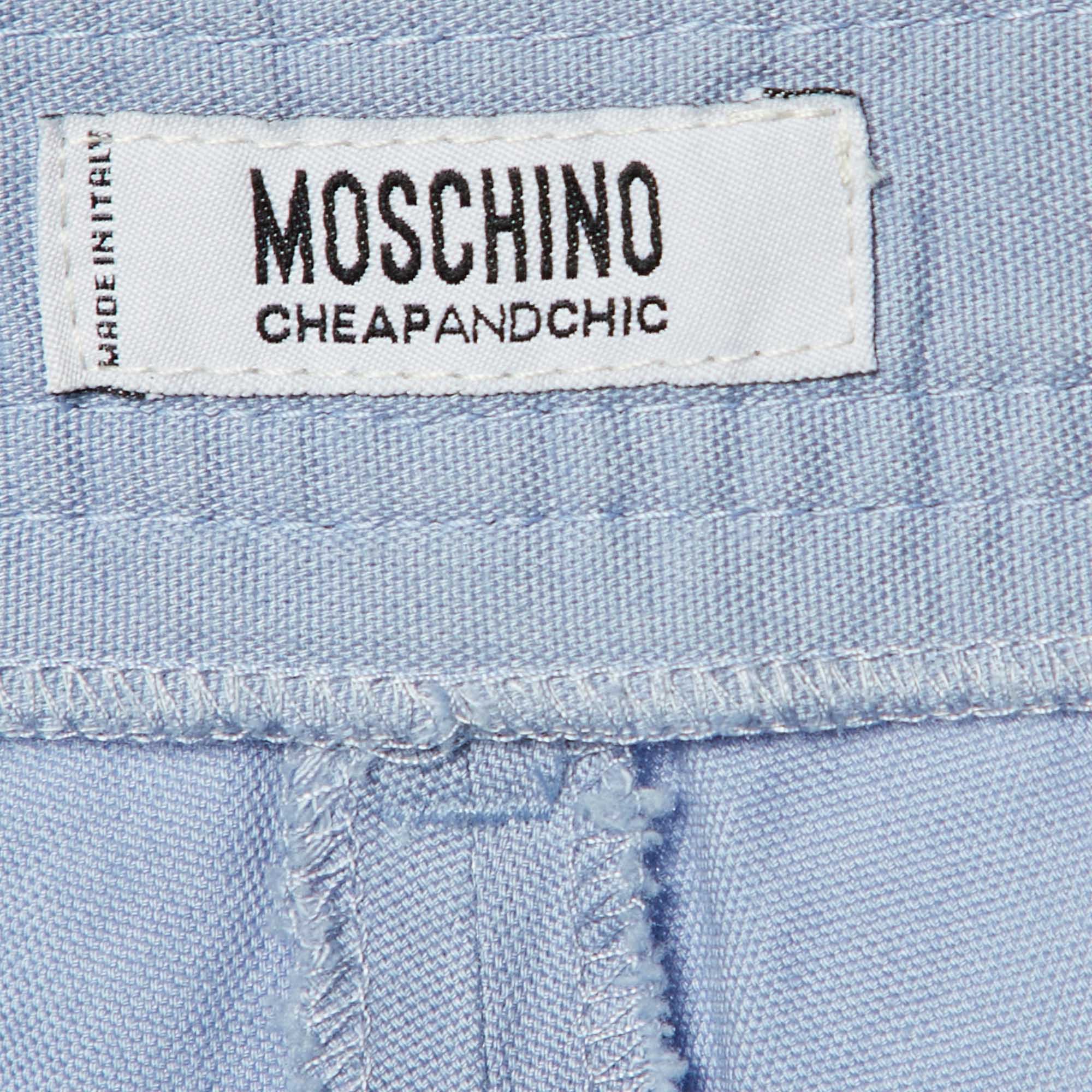 Moschino Cheap And Chic Light Blue Cotton Capri Pants M