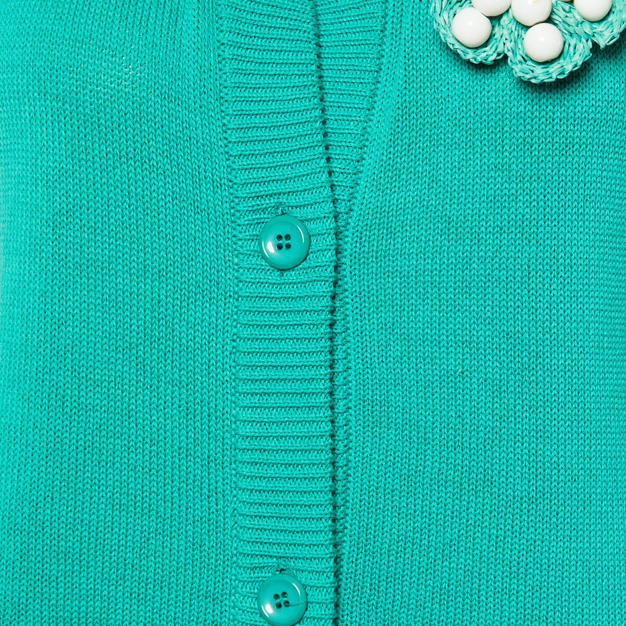 Moschino Cheap & Chic Green Beaded Detail Cardigan L
