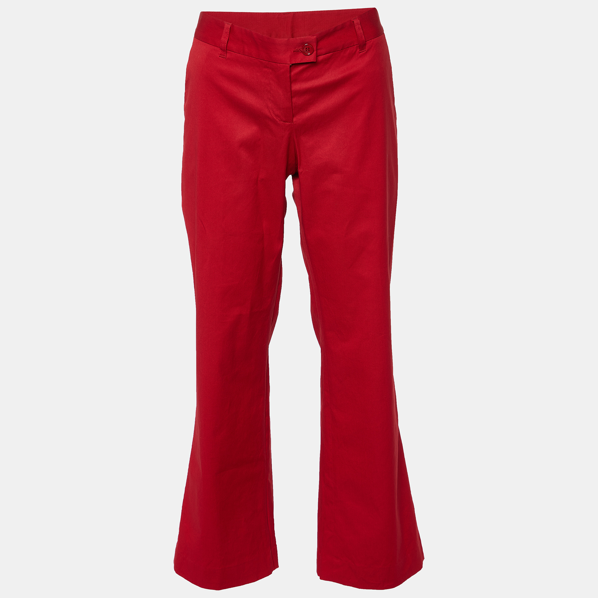 Moschino cheap and chic red cotton straight fit trousers m