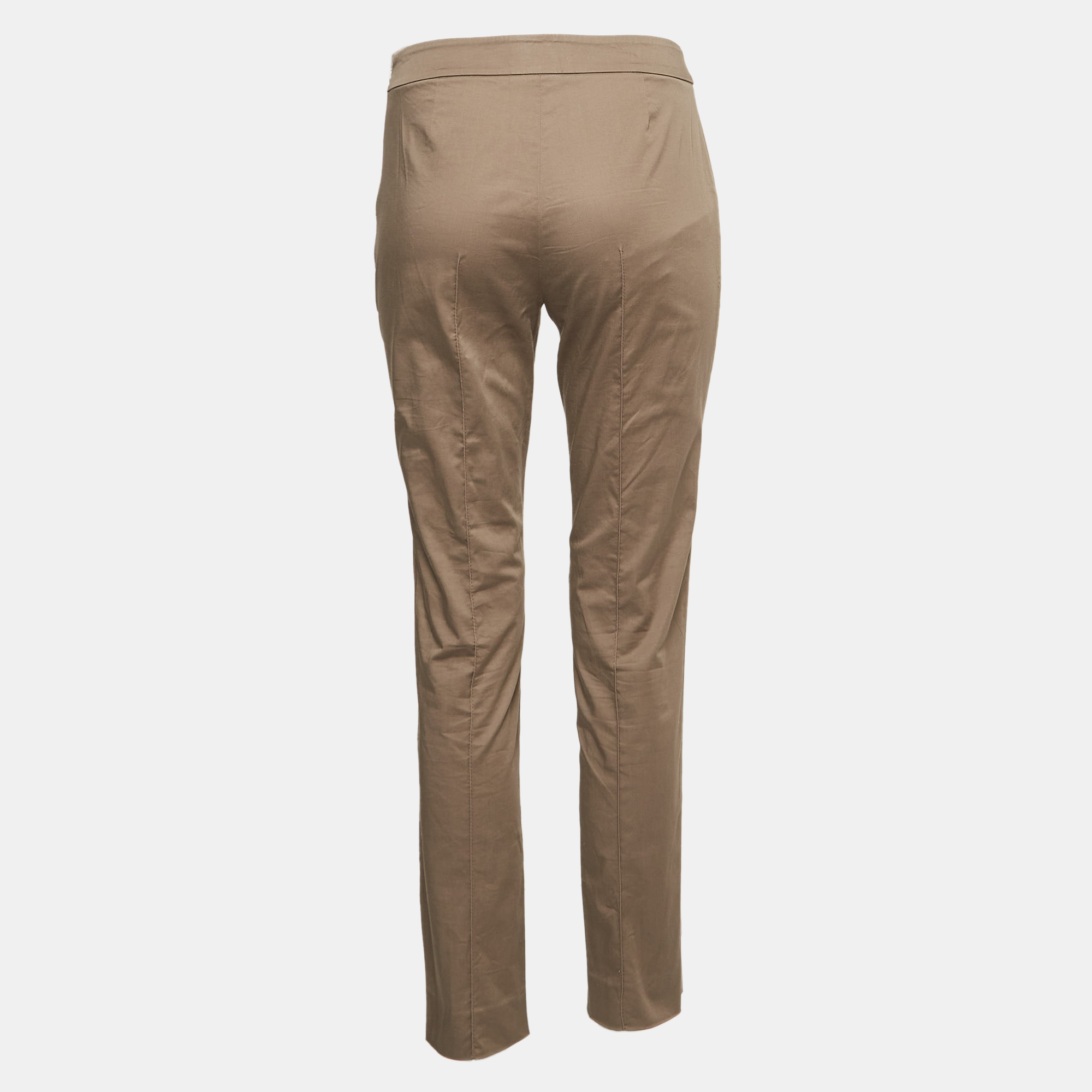 Moschino Cheap And Chic Brown Cotton Skinny Trousers M