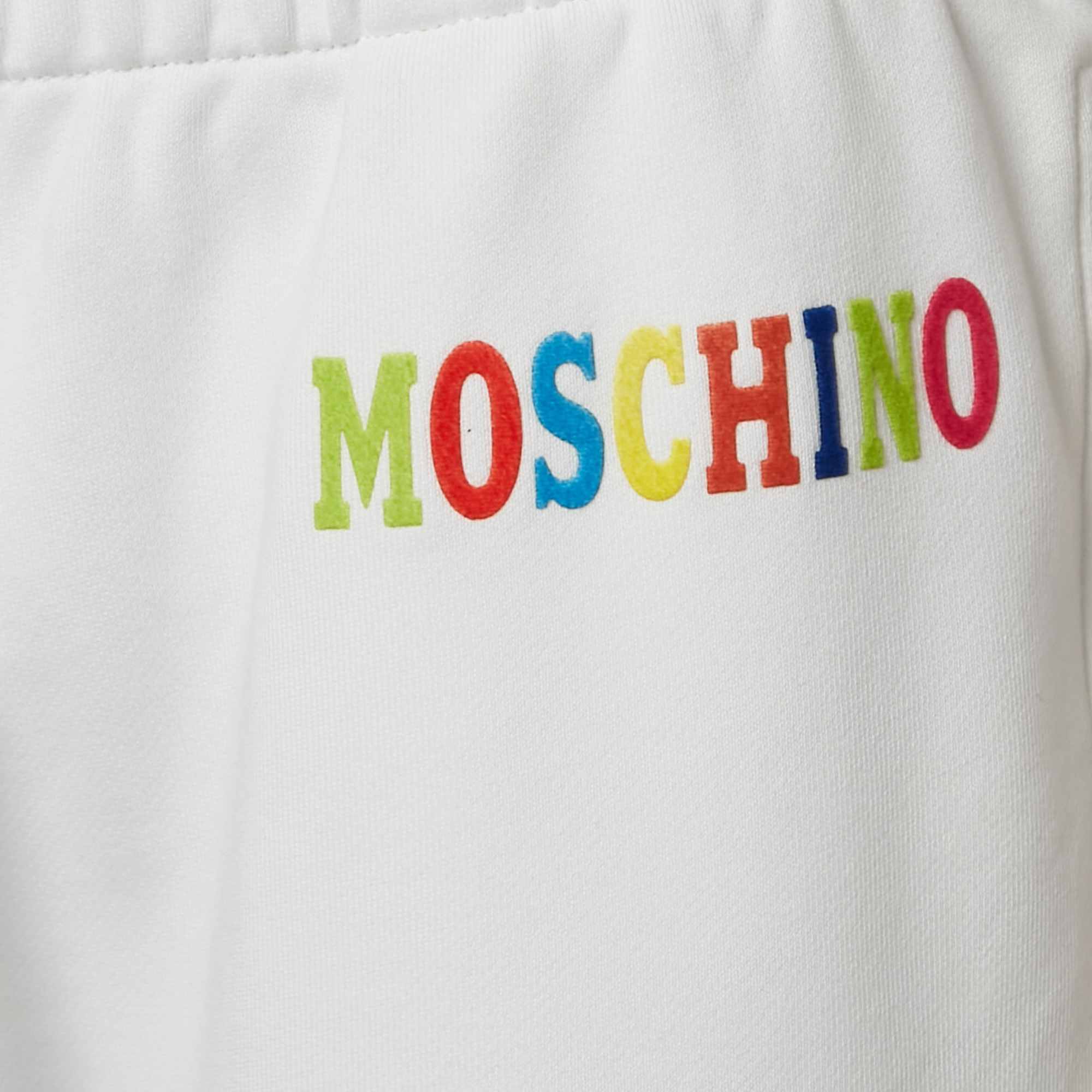 Moschino Couture White Logo Print Cotton Knit Joggers S