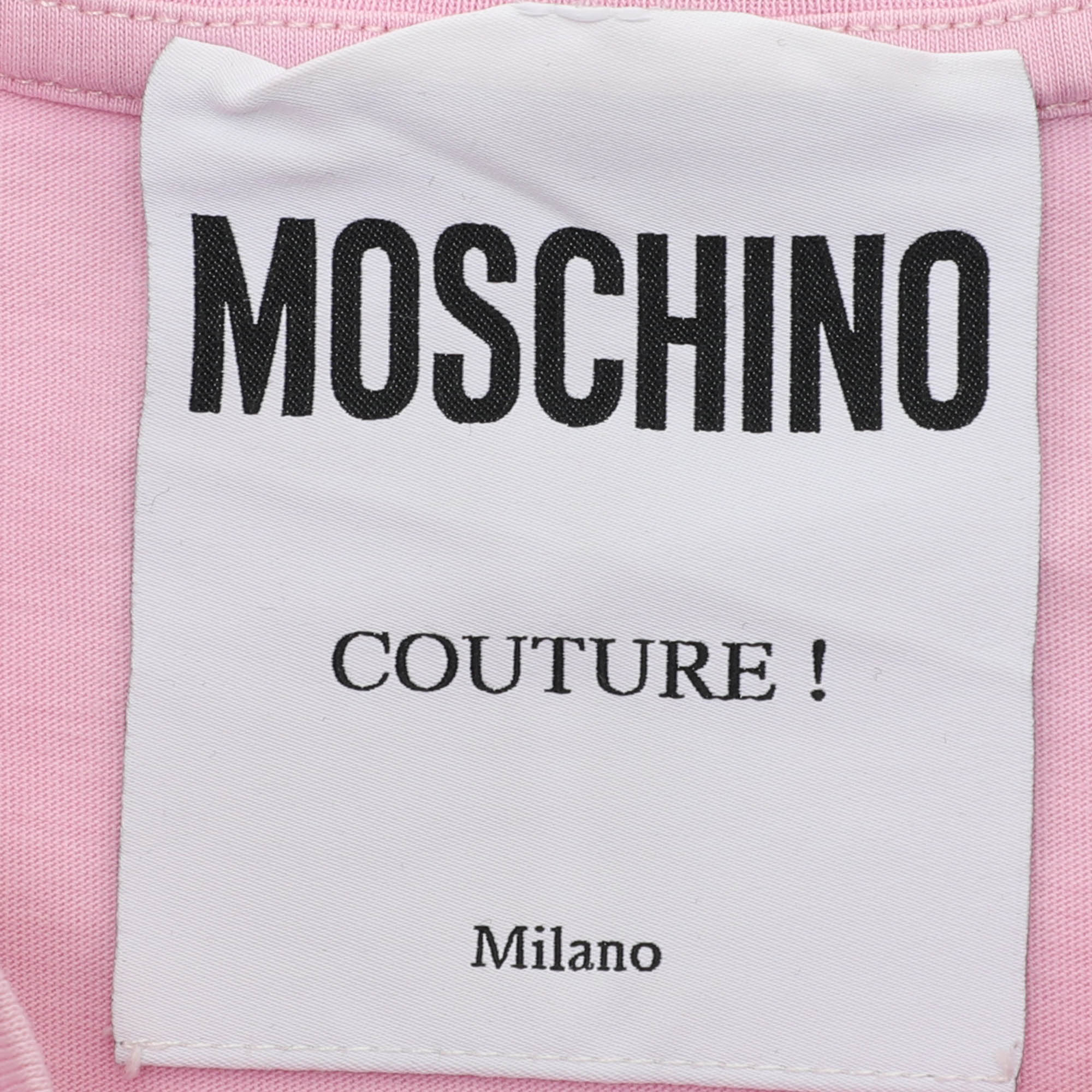 Moschino Couture Pink Face Embroidered T-Shirt S