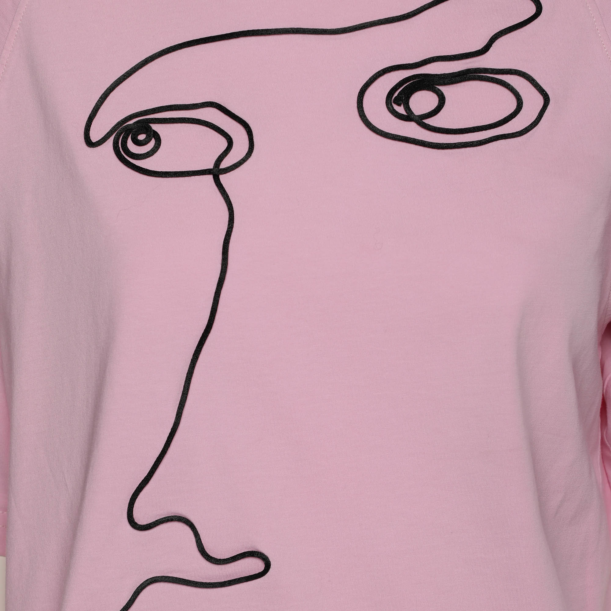 Moschino Couture Pink Face Embroidered T-Shirt S