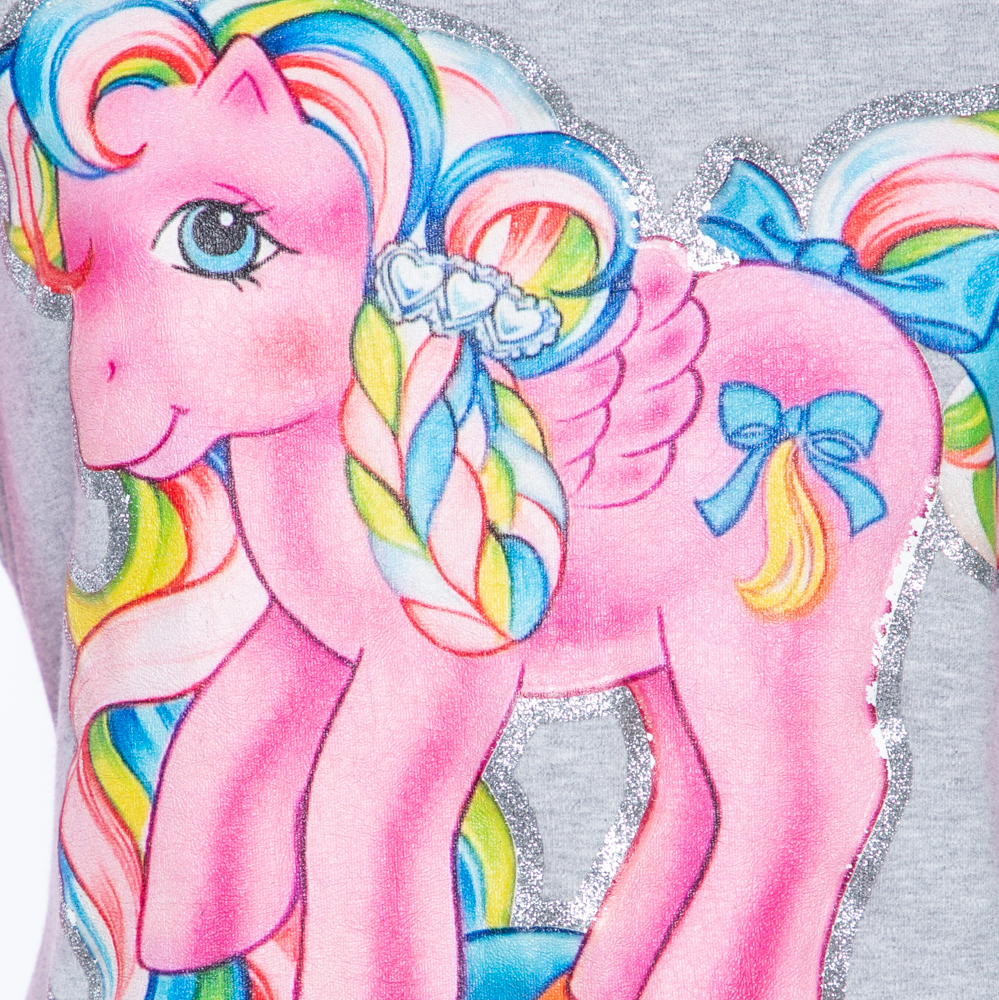 Moschino Couture Grey & Pink Cotton My Little Pony Printed Mini T-Shirt Dress L