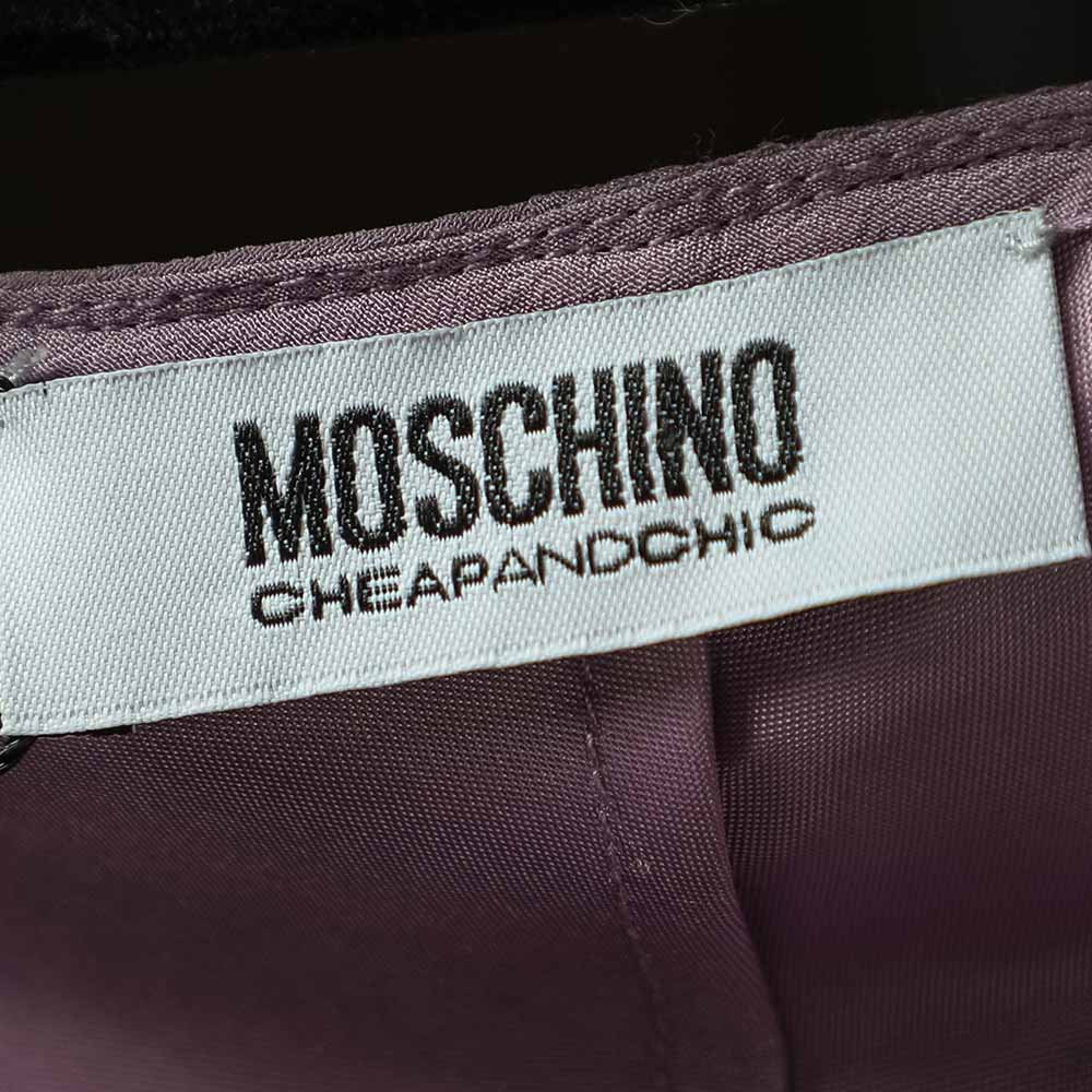 Moschino Cheap & Chic Lilac Silk Chiffon Rose Floral Draped Slit Detail Maxi Dress M