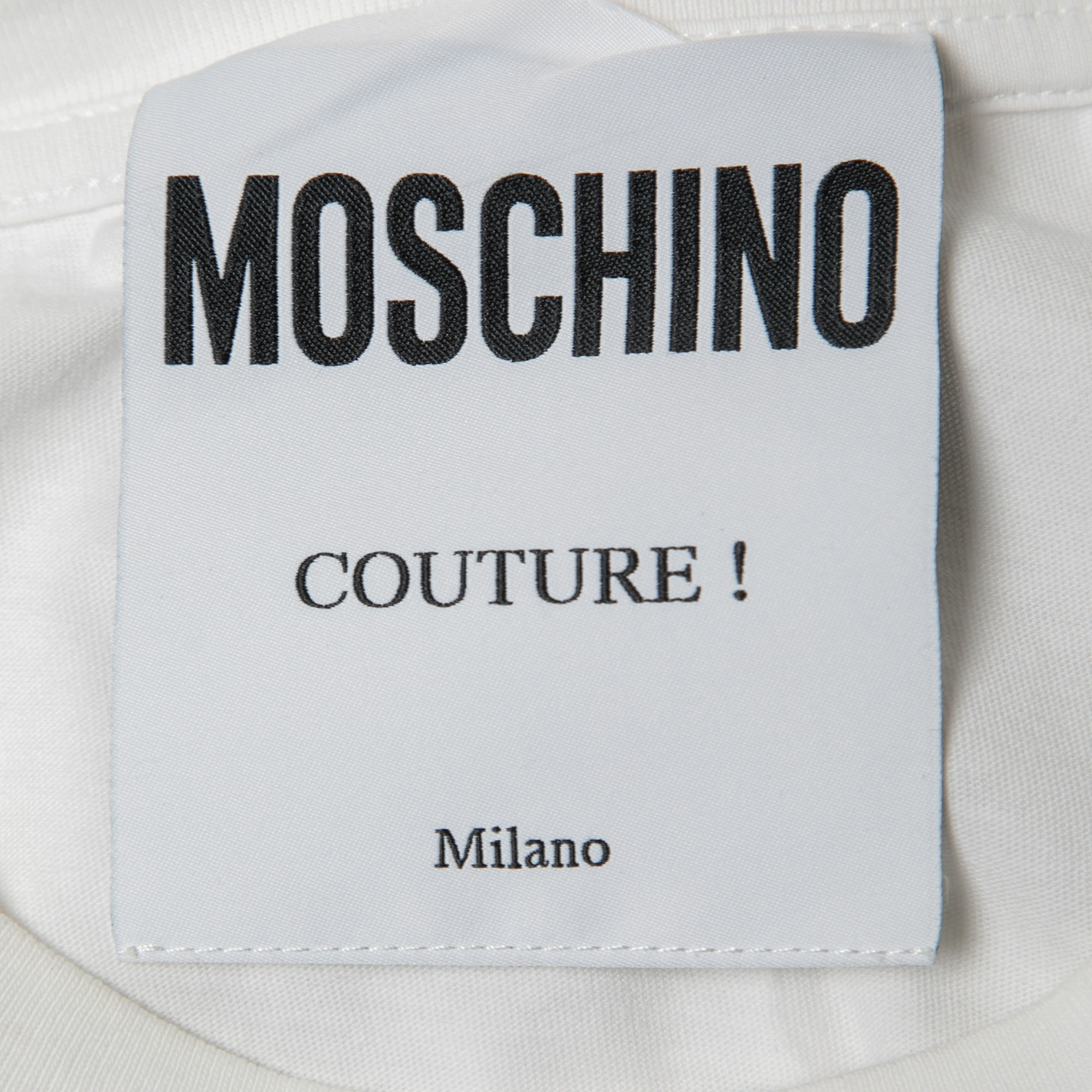 Moschino Couture White Matador Puppet Print Cotton Crew Neck T-shirt S