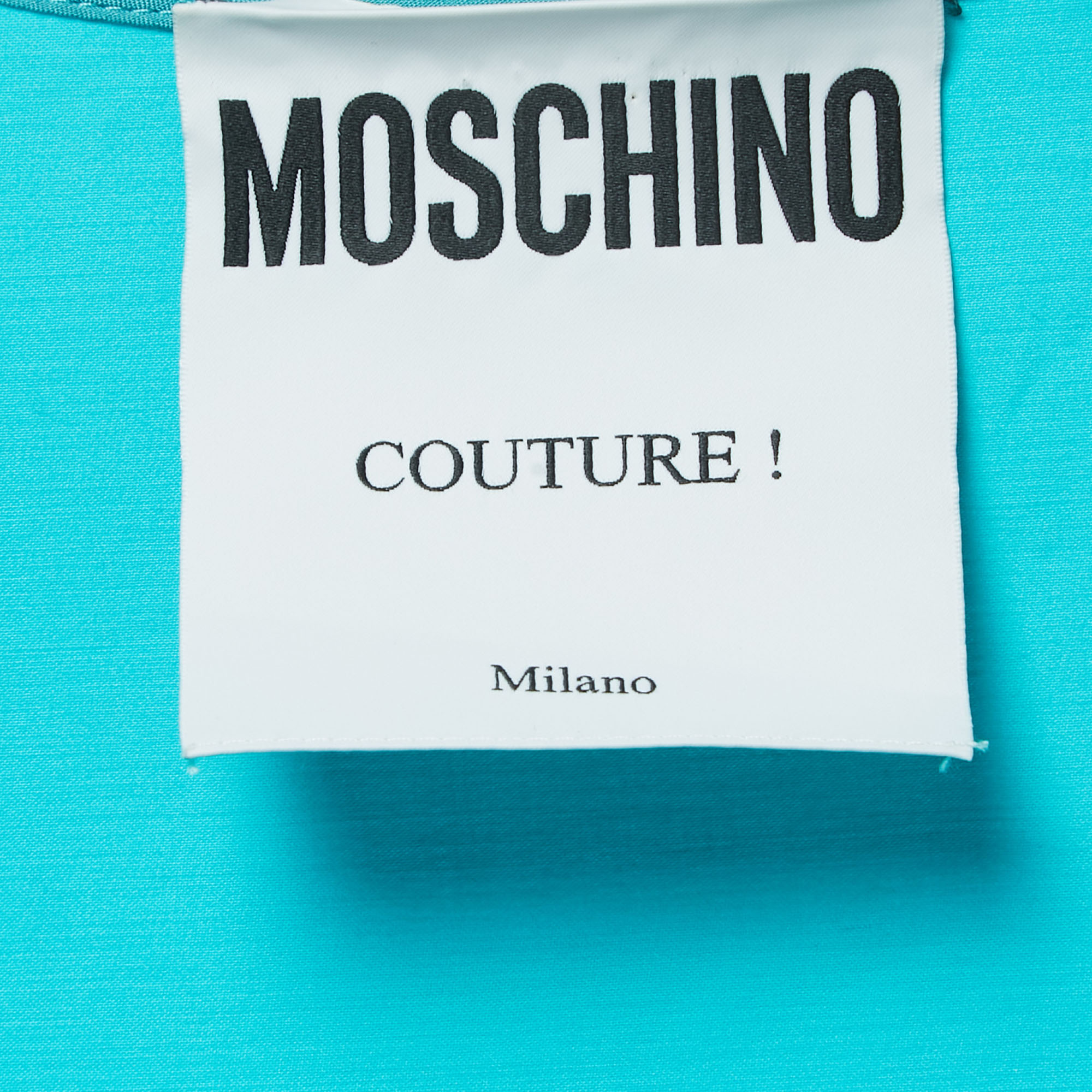 Moschino Couture Blue Cotton Logo Chain Detailed Sleeveless Mini Dress M