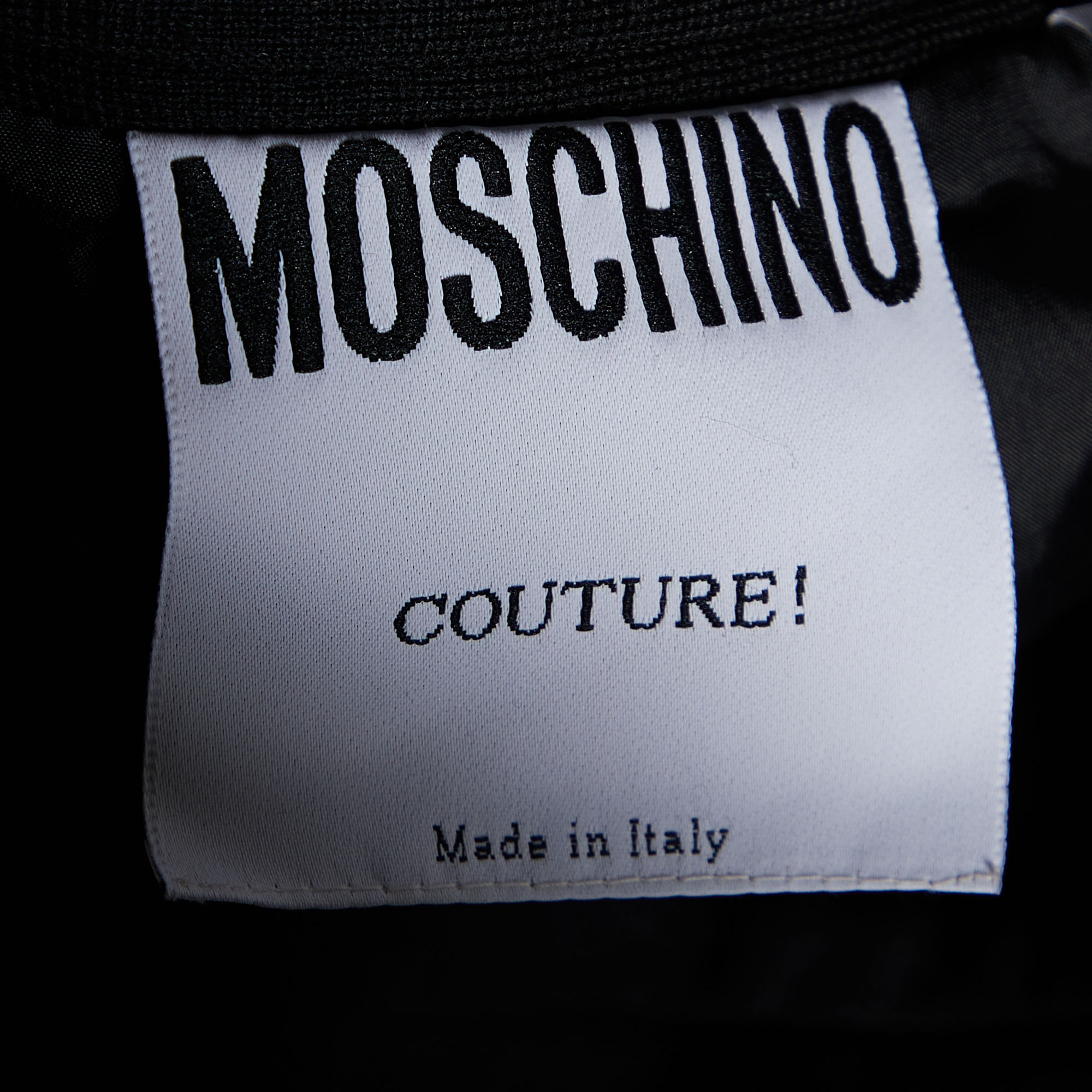 Moschino Couture Black Virgin Wool Mini Skirt M