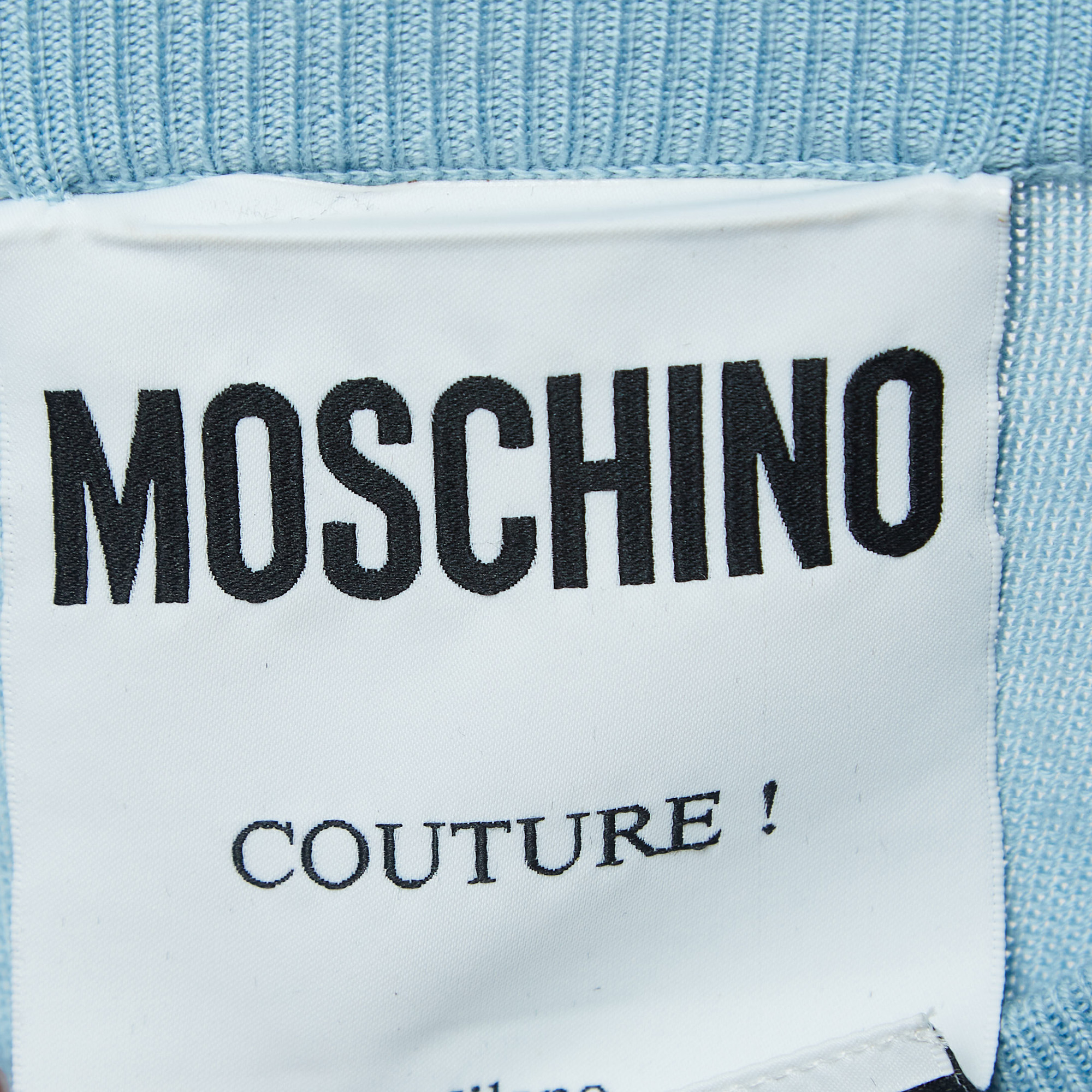 Moschino Couture X My Little Pony Blue Logo Intarsia Knit Sweater M