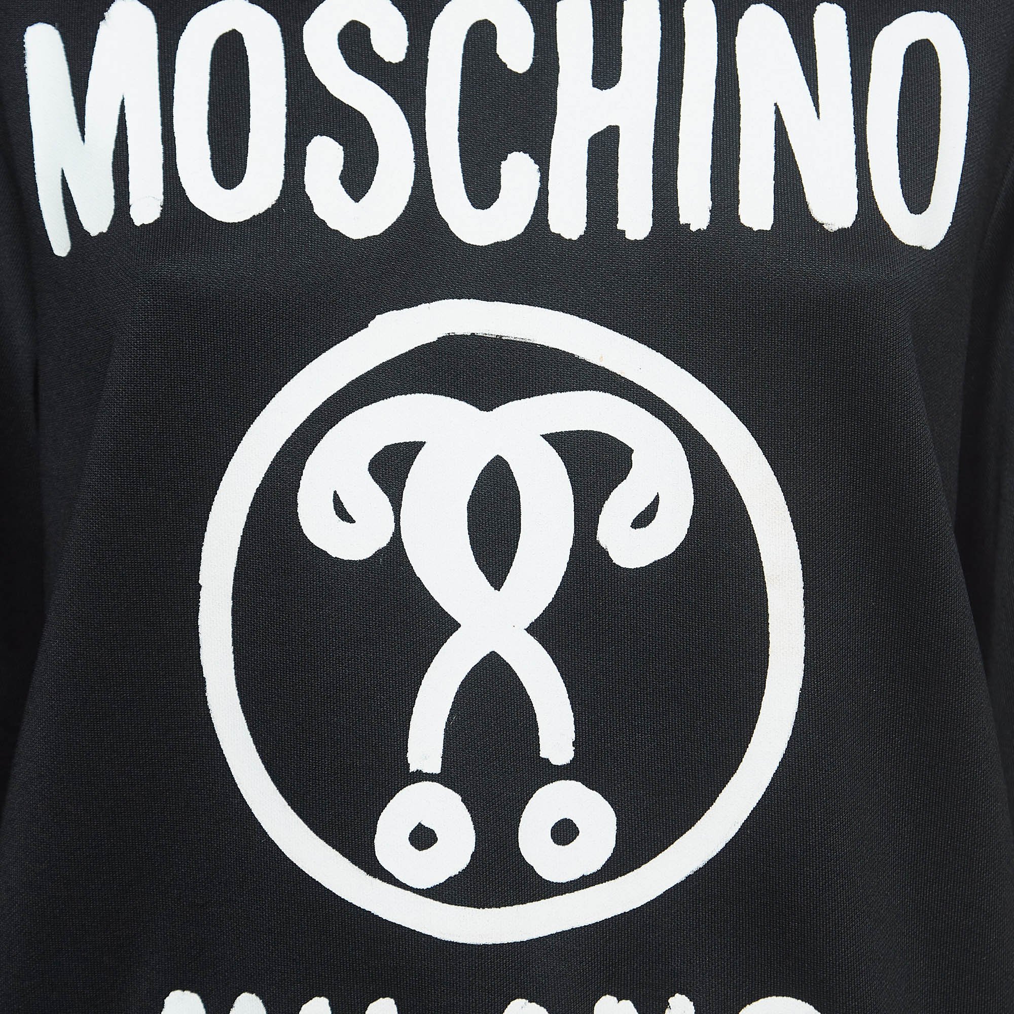 Moschino Couture Black Knit Chain Embellished Logo Print Sweatshirt M