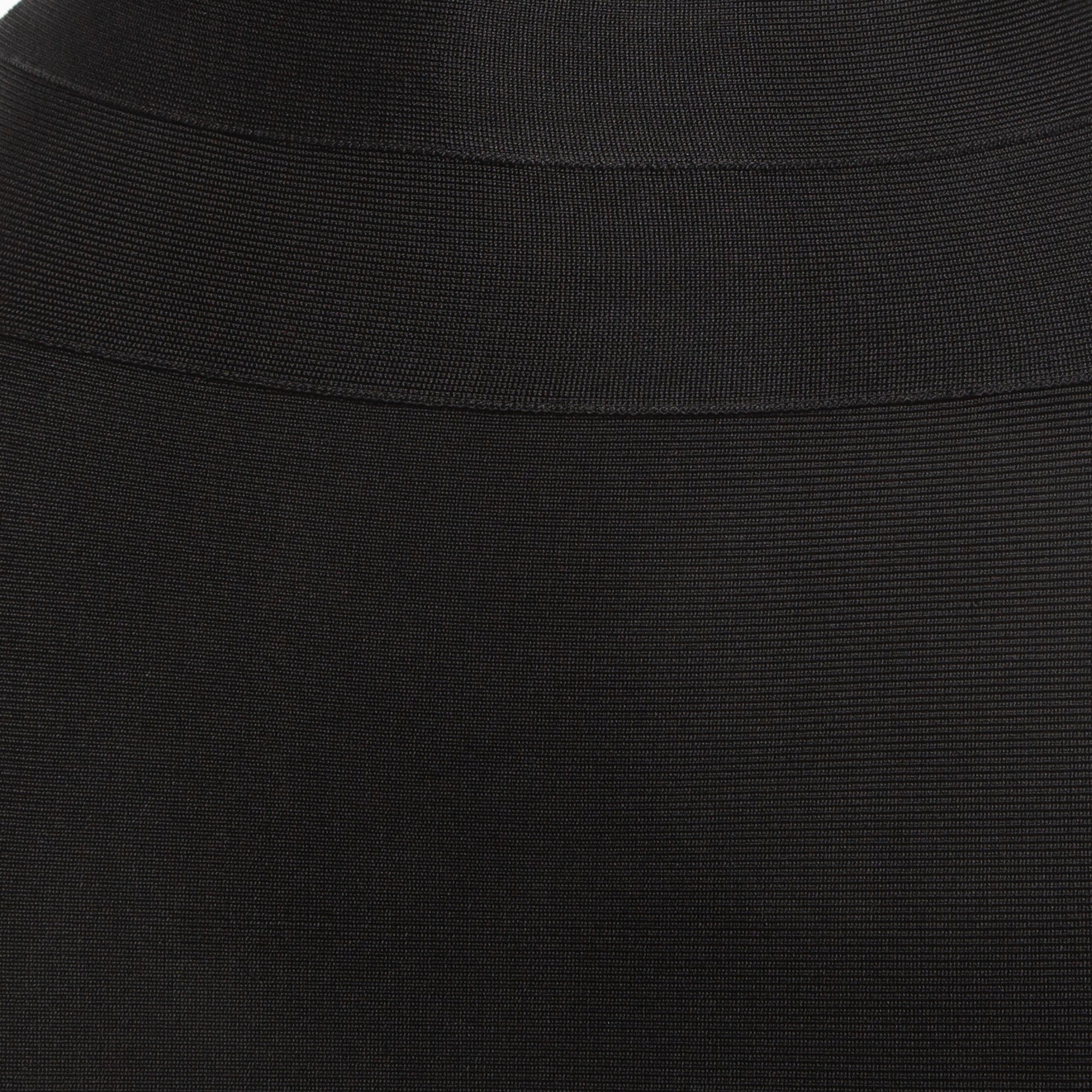 Herve Leger Black Bandage Knit Mini Skirt XS