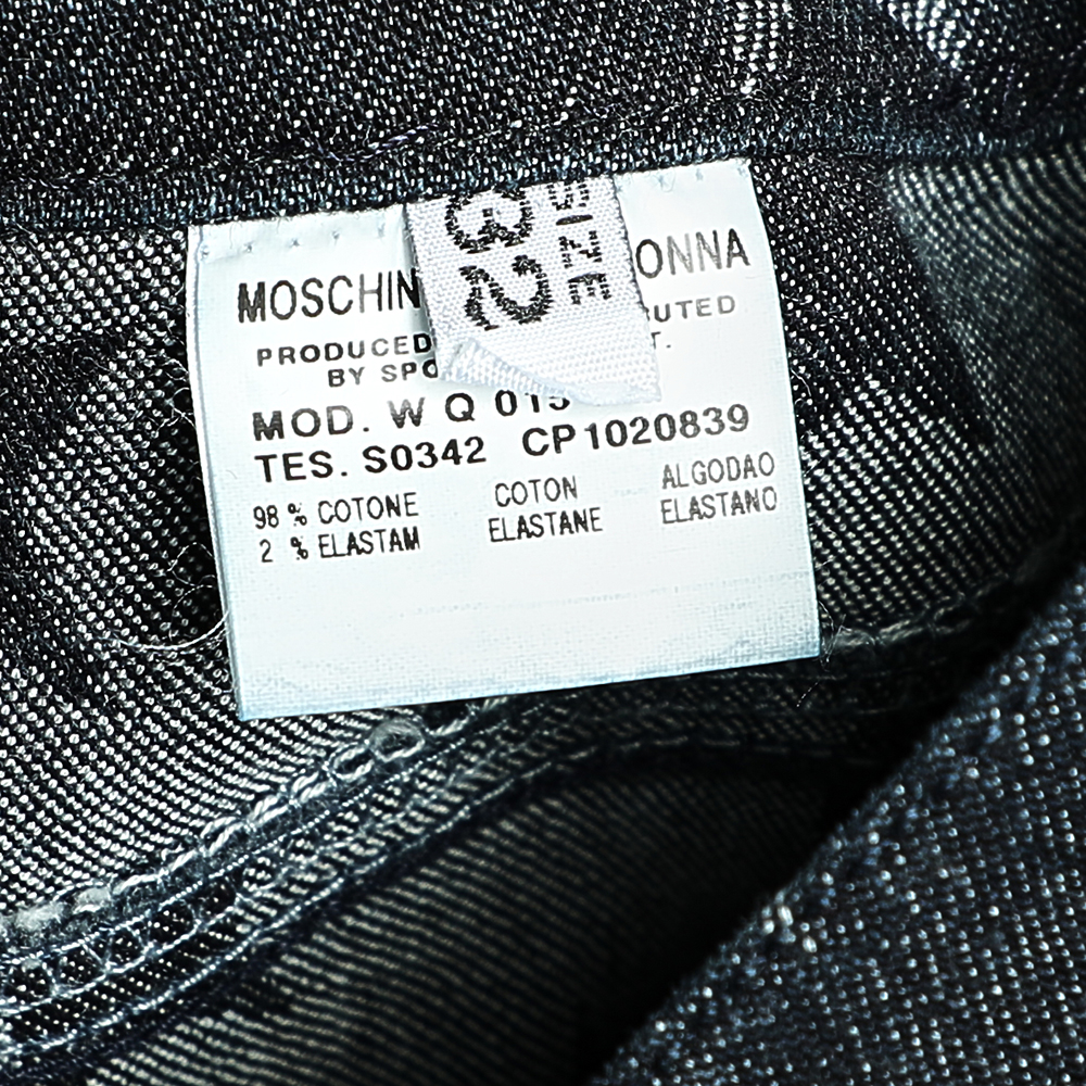 Moschino Jeans Black  Star Print Denim Flared Leg Jeans S